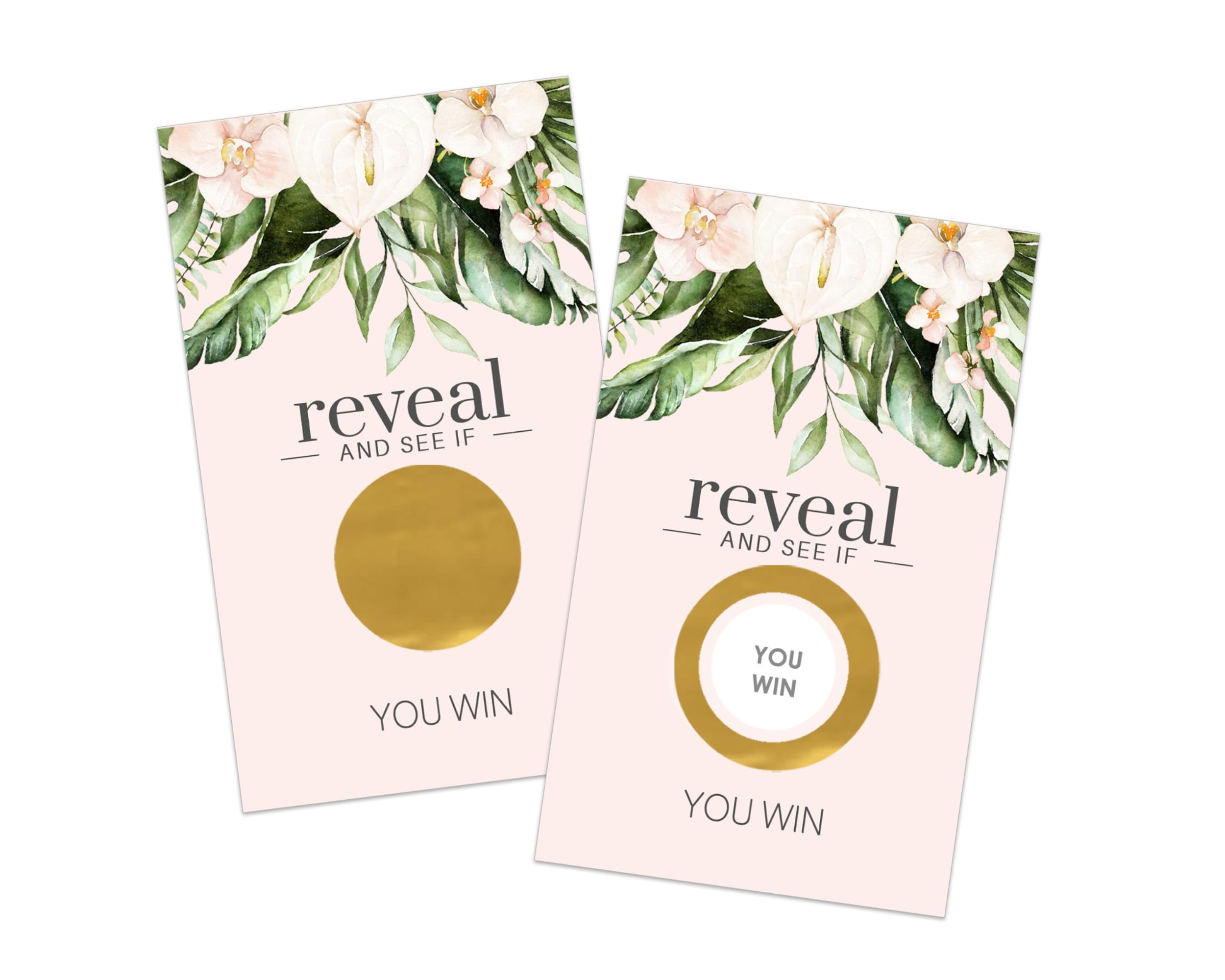 Paper Clever Party Bridal Shower Games Pink And Gold - 30 Pack - Fun Scratch Off Raffle Cards Wedding Shower Game Or Engagement