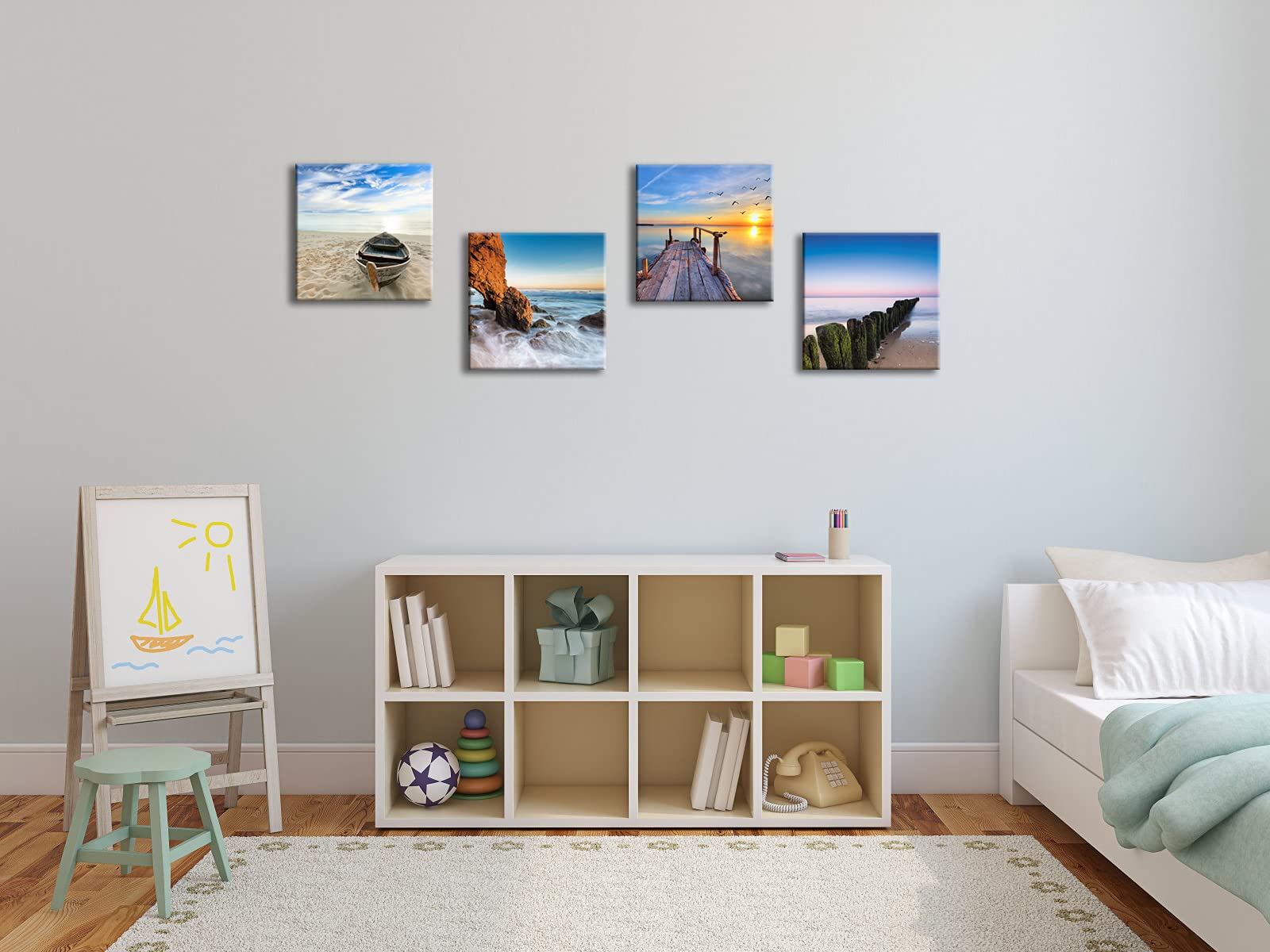 Wieco Art Beach Pictures Canvas Wall Art Bathroom Decor Beach Seaview Wall Decor Ocean Nautical Bathroom Pictures Canvas Paintin