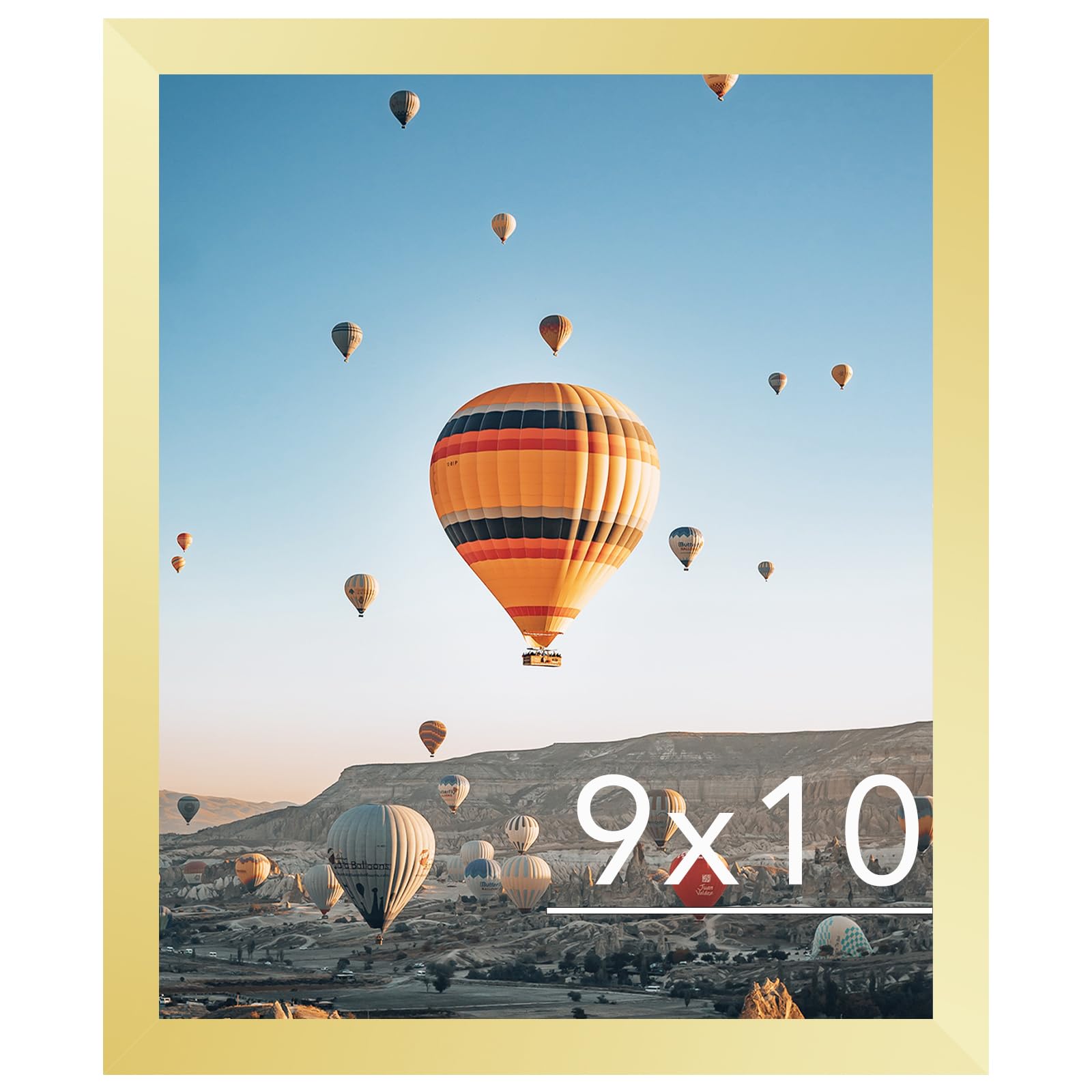 JCJMY 9x10 Picture Frame Gold for Wall Hanging or Tabletop, Wall Mounting Horizontally or Vertically, 9 x 10 Wall Gallery Poster