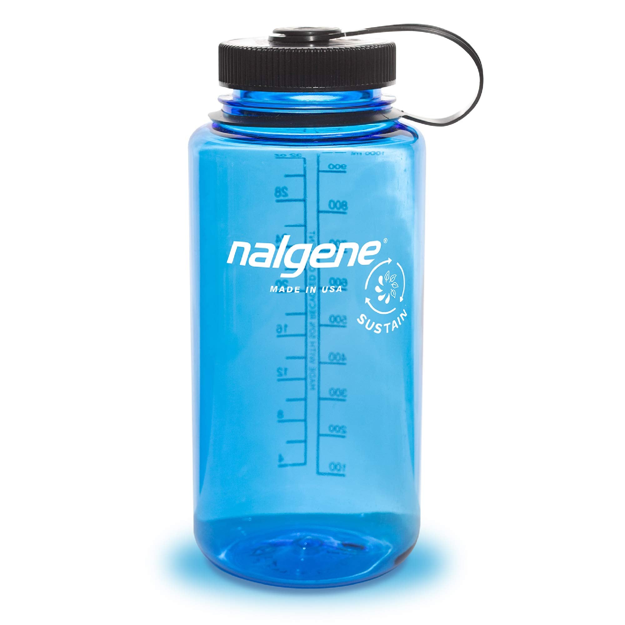 Nalgene Sustain Tritan Bpa-Free Water Bottle Made With Material Derived From 50% Plastic Waste, 32 Oz, Wide Mouth, Slate Blue