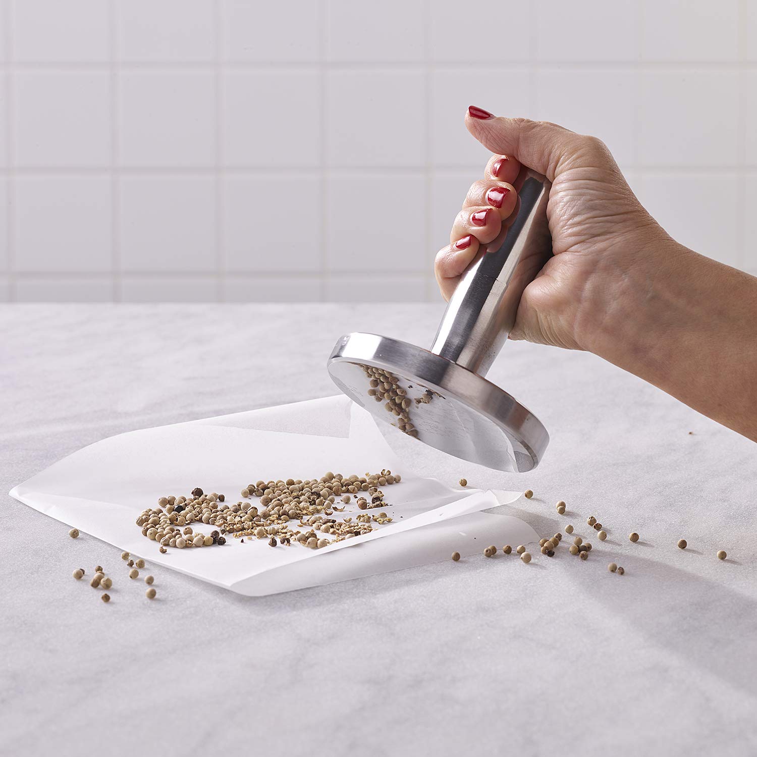 Paderno World Cuisine 3-1/4-Pound Meat Pounder/Tenderizer, Stainless Steel