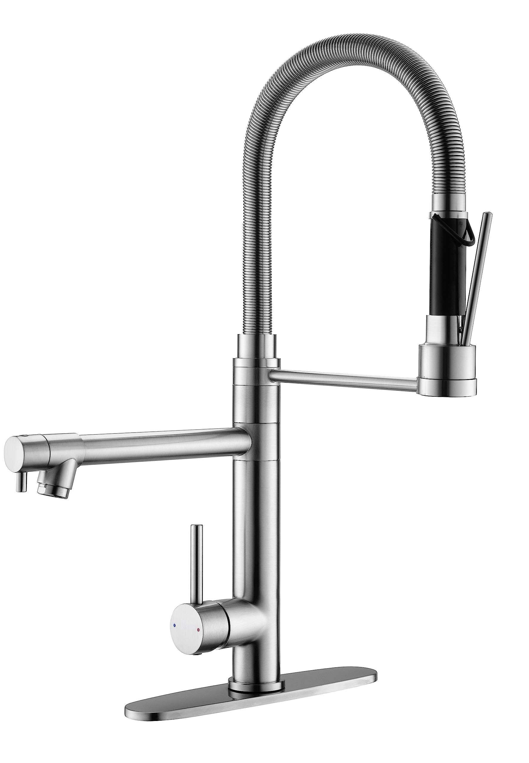 Gimili Kitchen Faucet With Pull Down Sprayer Commercial Kitchen Faucet Double-Headed Single Handle Spring Stainless Steel Brushe