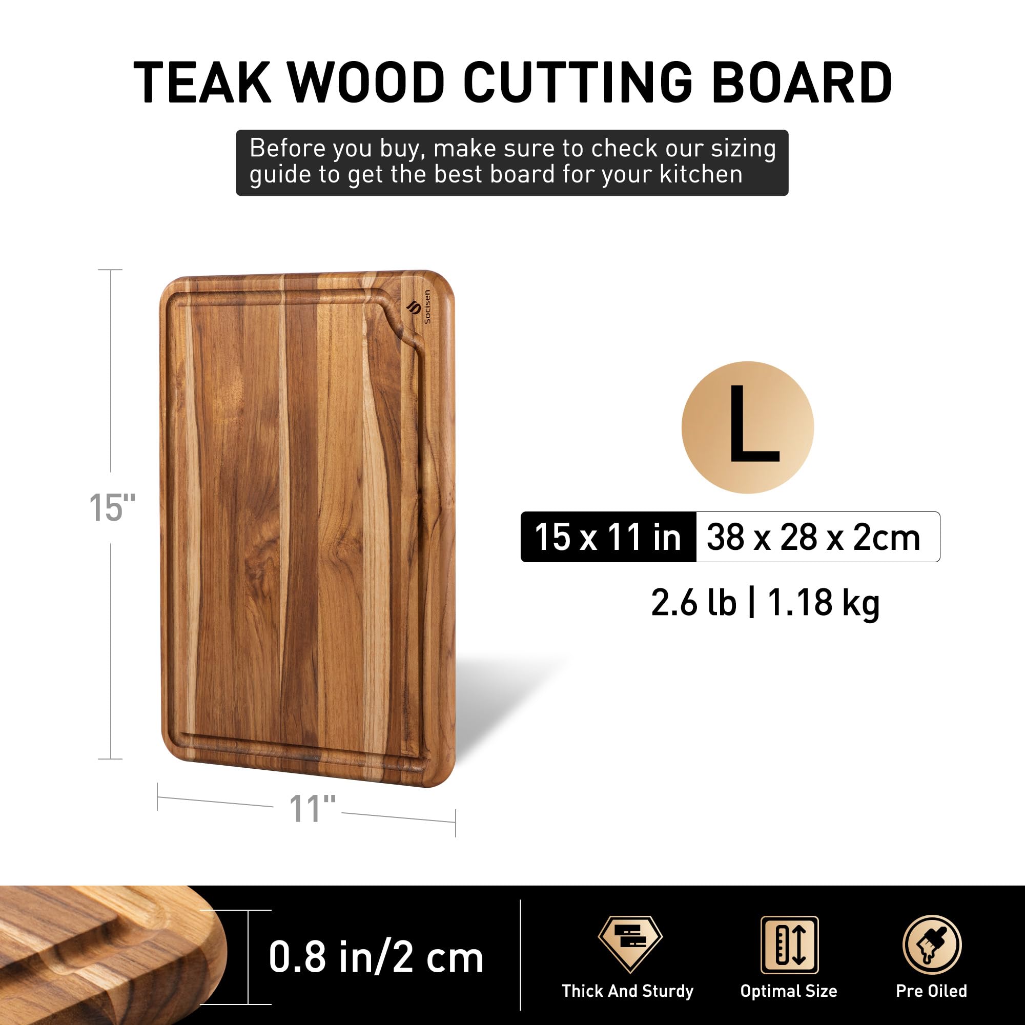 Teak Cutting Board 15inch Non Slip Over Sink Kitchen 2025 First Apartment Essentials Wooden Cutting Board New Home Must Haves Ac
