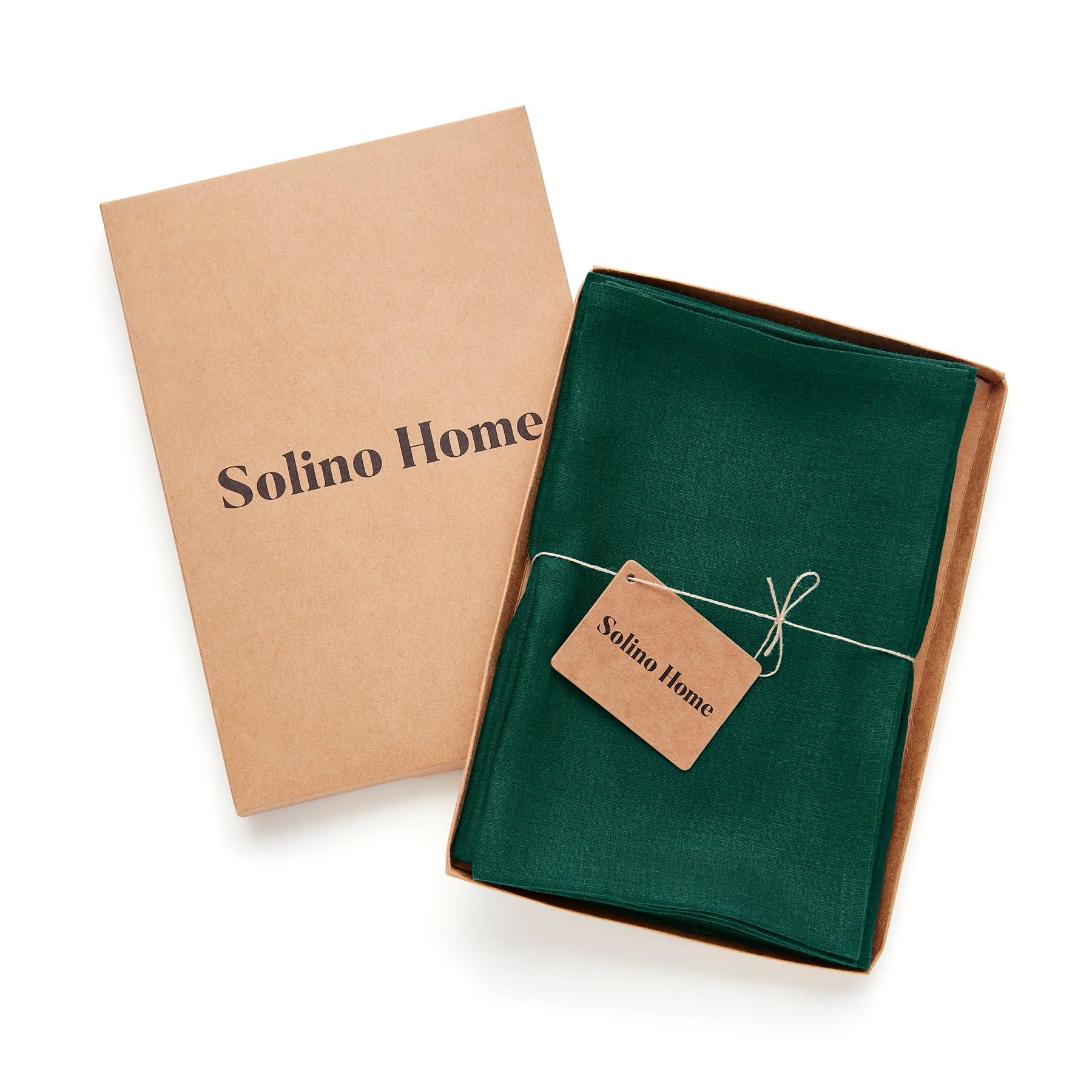 Solino Home Linen Dinner Napkins 20 X 20 Inch - 100% Pure Linen Rainforest Green Cloth Napkins Set Of 4 For St Patrick'S Day - F
