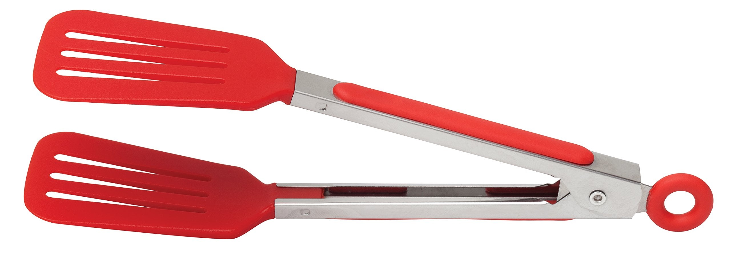 Hic Spring Action Slotted Flipper Kitchen Cooking Serving Food Fish Tongs, Heat-Resistant Nylon And Stainless Steel, 8-Inch Tong