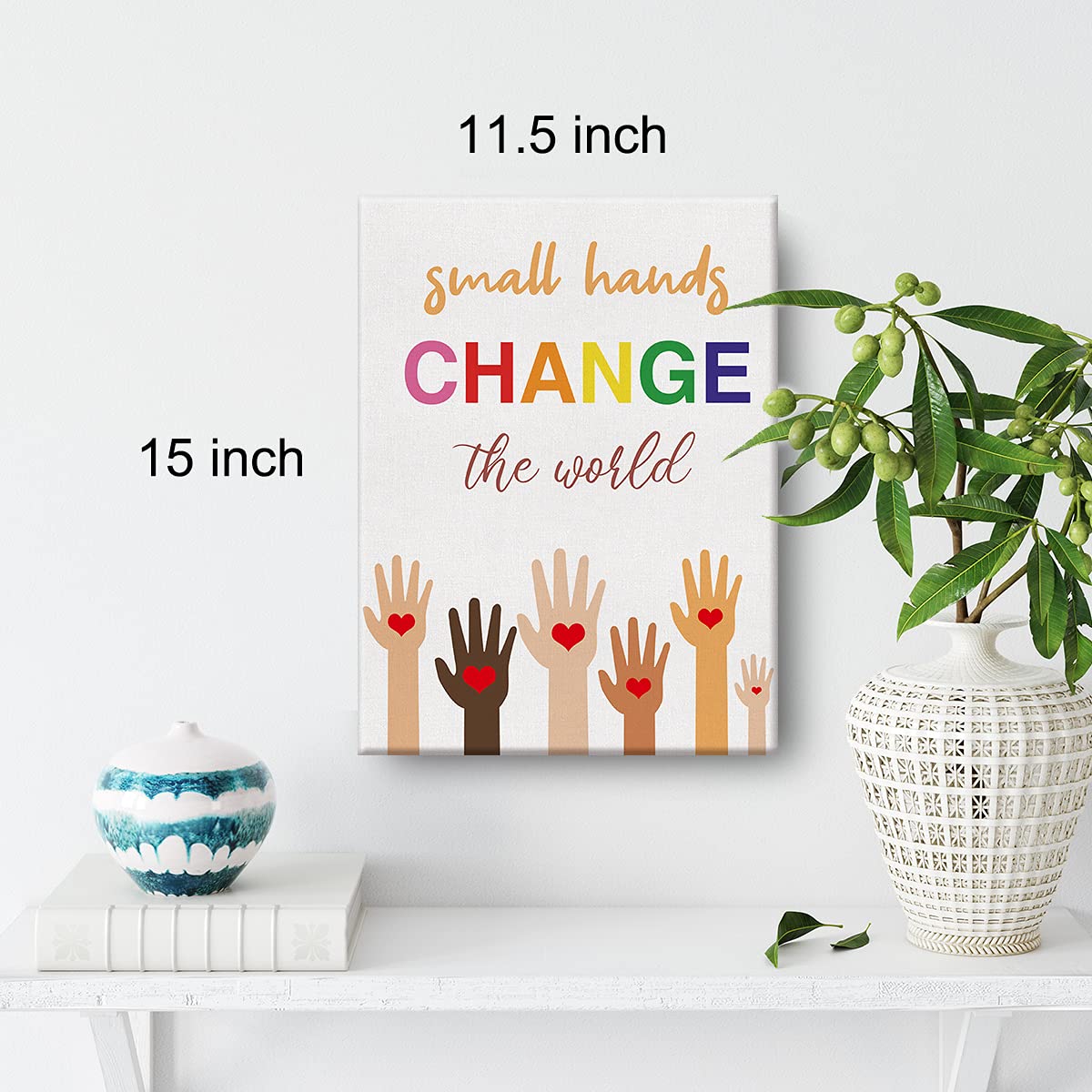 Inspirational Diversity Wall Art Equality Watercolor Canvas Painting Prints for Home Wall Decor Framed Artwork Gifts(12x15 Inch)
