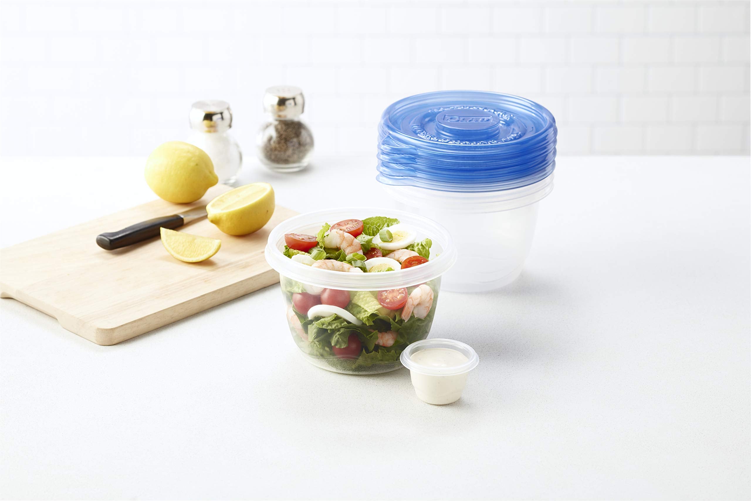 Gladware Lockware To Go Food Storage Containers | Glad Medium Size Round Food Storage That Holds Up To 32 Ounces Of Food, Solids