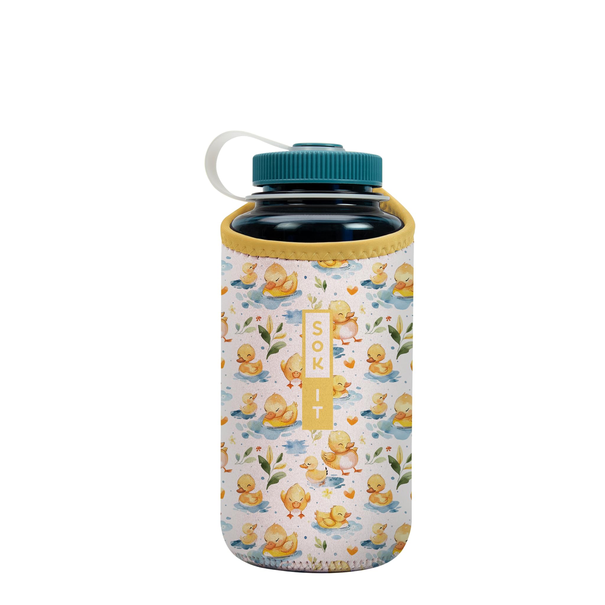 Sok It BotlSok Water Bottle Sleeve Insulated Neoprene Cover (Just Ducky, Fits 32oz Nalgene)