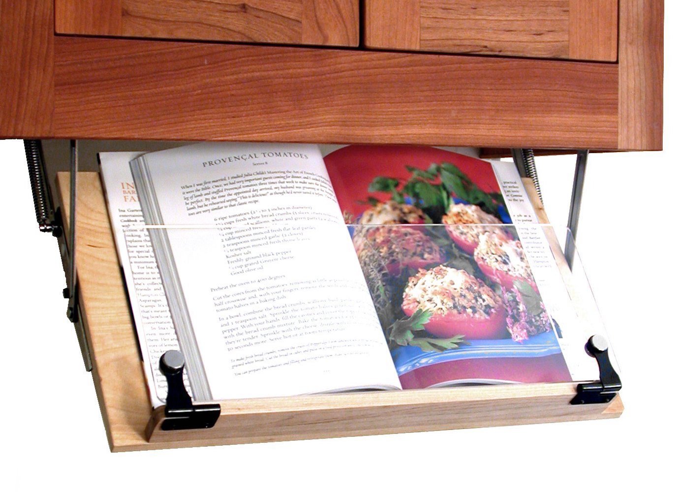 Clear Solutions Under Cabinet Mounted Cookbook Holder - Wood - Made In The Usa