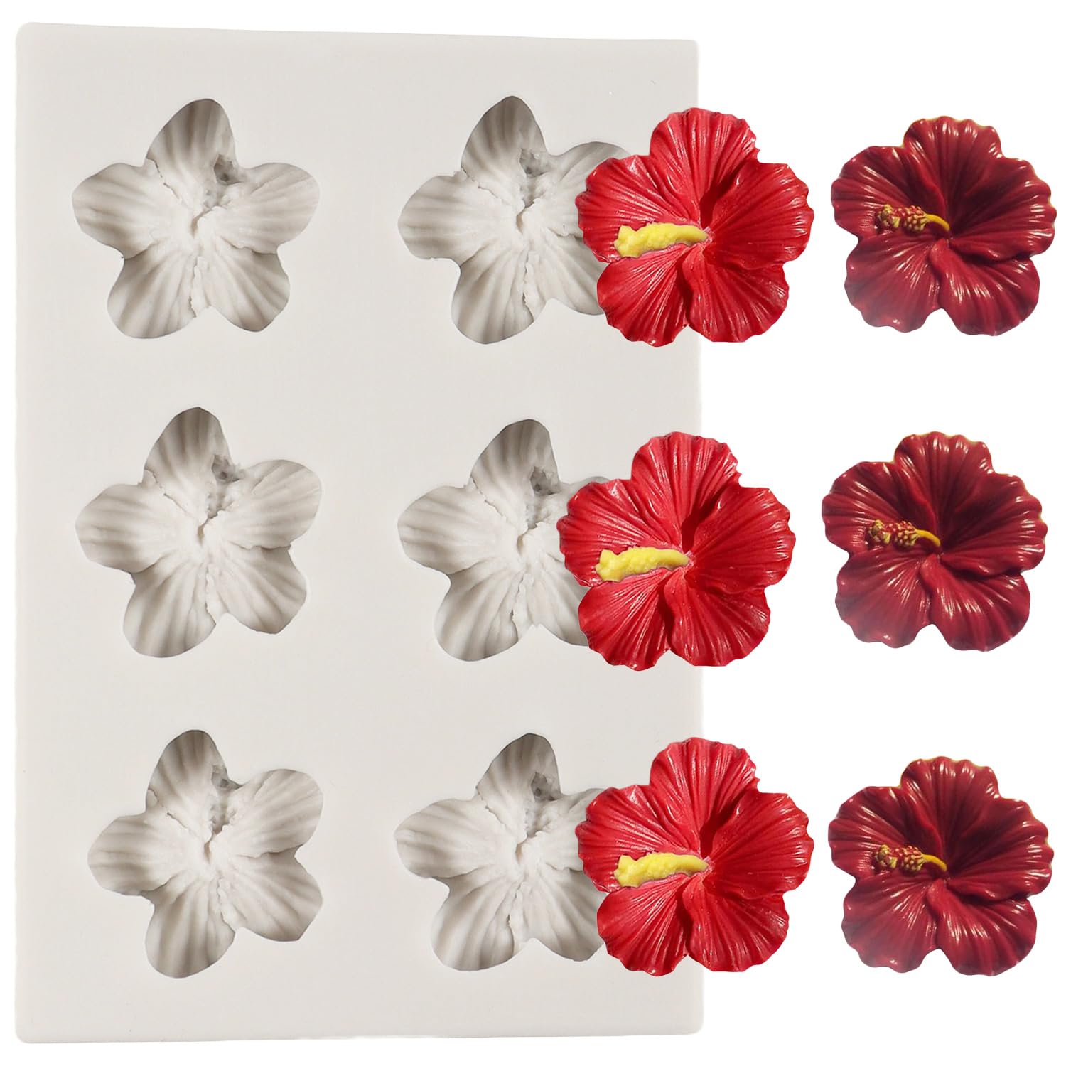 QDMOLDS Flower Silicone Mold Hibiscus Flower Fondant Molds