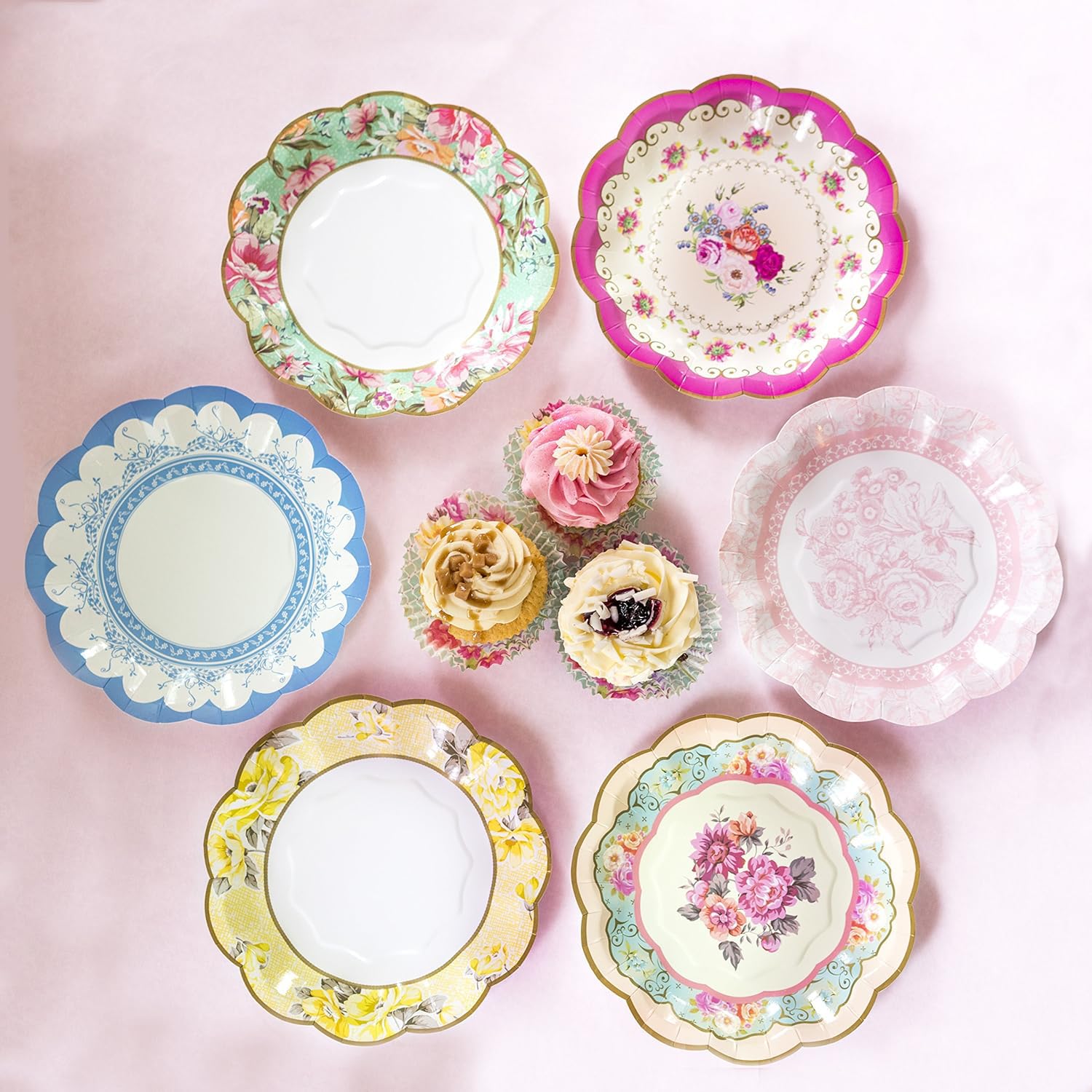 Talking Tables Pretty Floral Paper Plates | Mothers Day Afternoon Tea Party Decorations Truly Scrumptious Disposable Dishes For