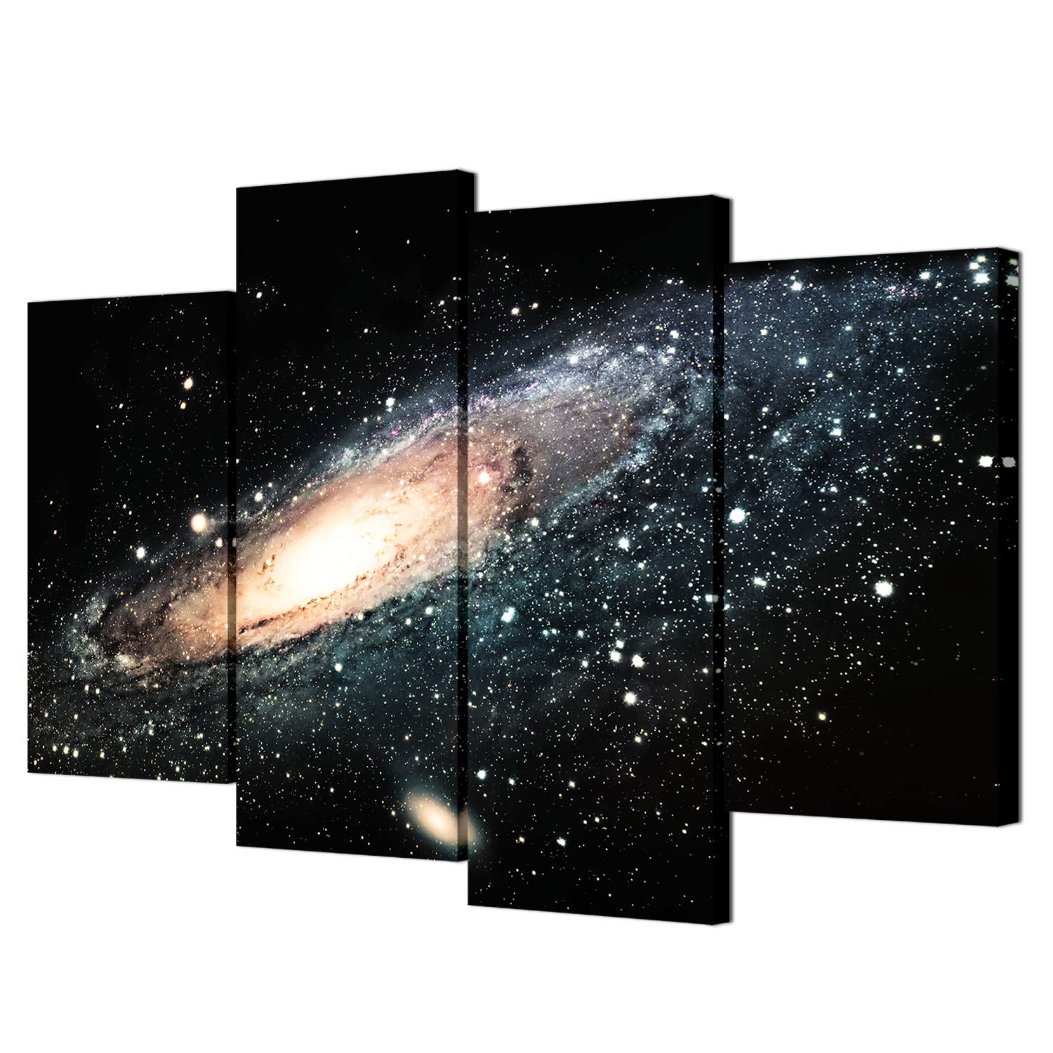Vvovv Wall Decor - Space Landscape Wall Art Canvas Prints Andromeda Galaxy Universe Picture Poster 4 Piece Starry Night Painting