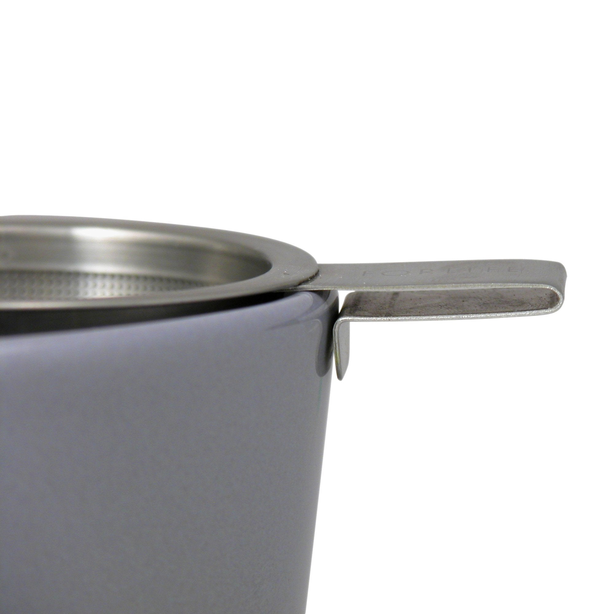 Forlife Hook Handle Tea Infuser And Dish Set, Black Graphite