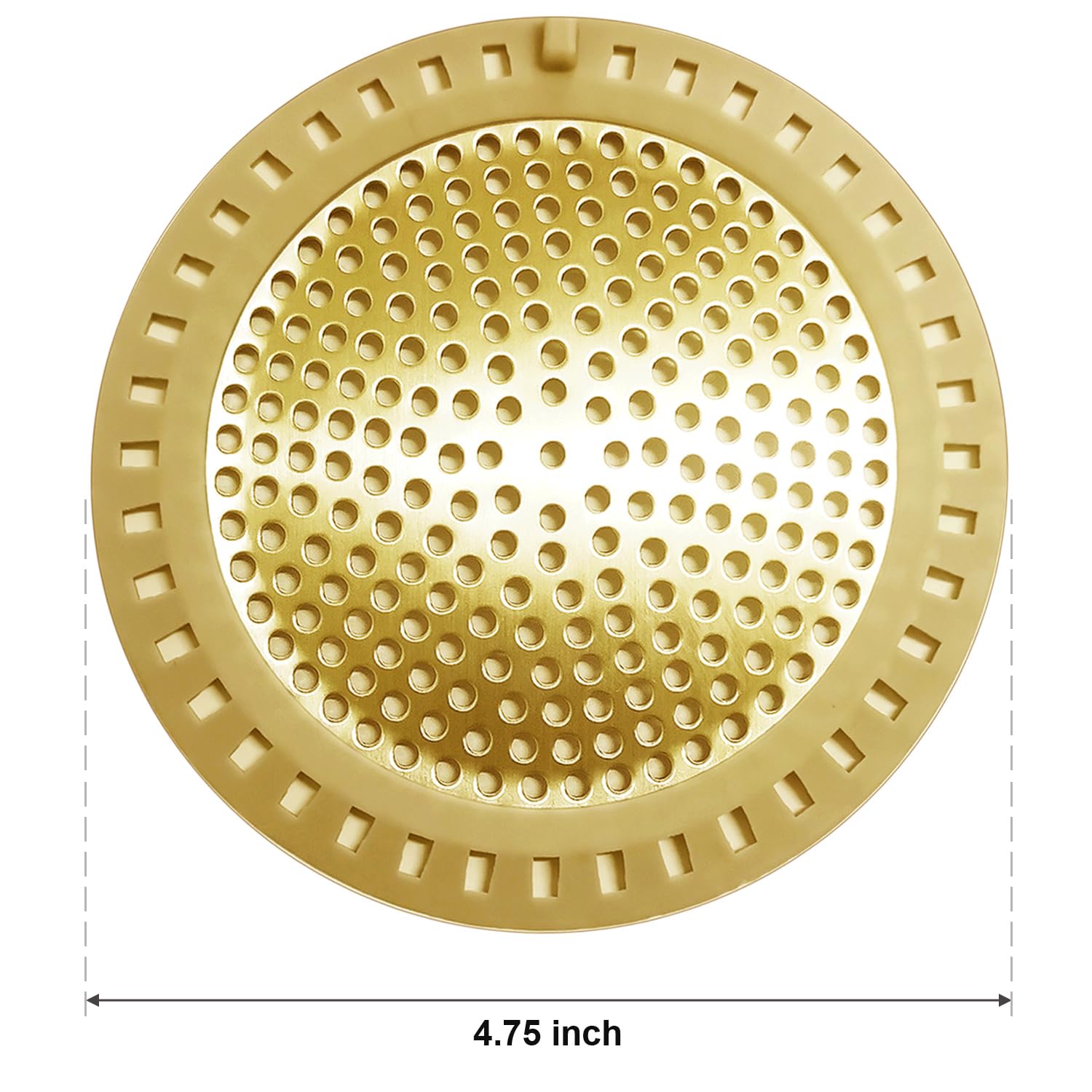 Seatery Hair Catcher Drain Strainer, Stainless Steel & Silicone, Gold, Model SHR-HC-2-G, 2PCS Set for Bathtub & Sink