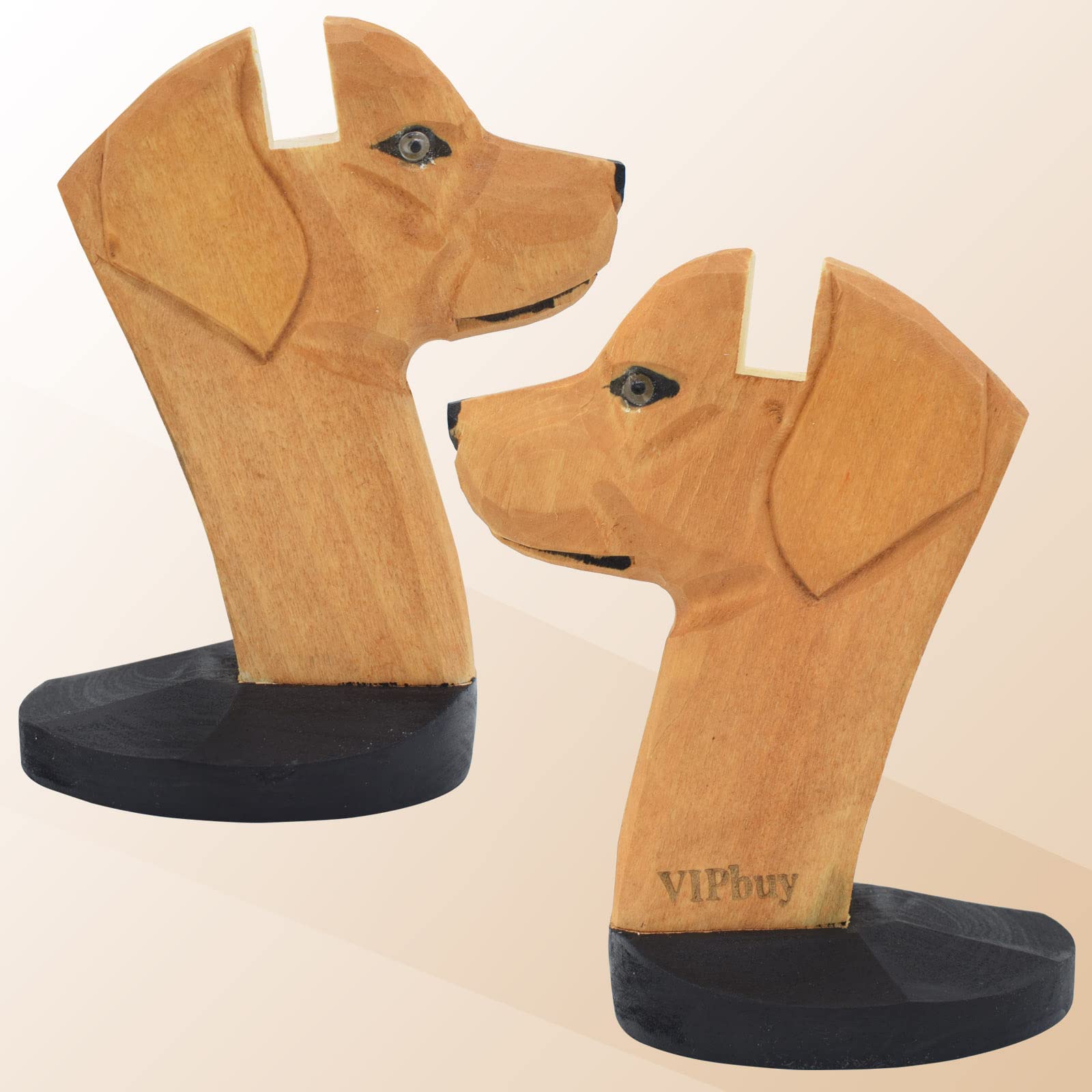 VIPbuy Handmade Labrador Retriever Shape Wood Carving Glasses Spectacle Holder Stand Sunglasses Display Rack Home Office Desk D