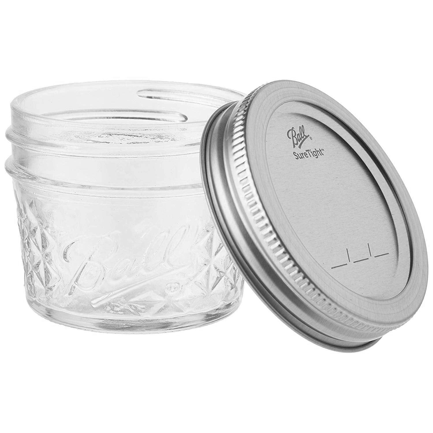 Ball Mason 4Oz Quilted Jelly Jars With Lids And Bands, Set Of 2