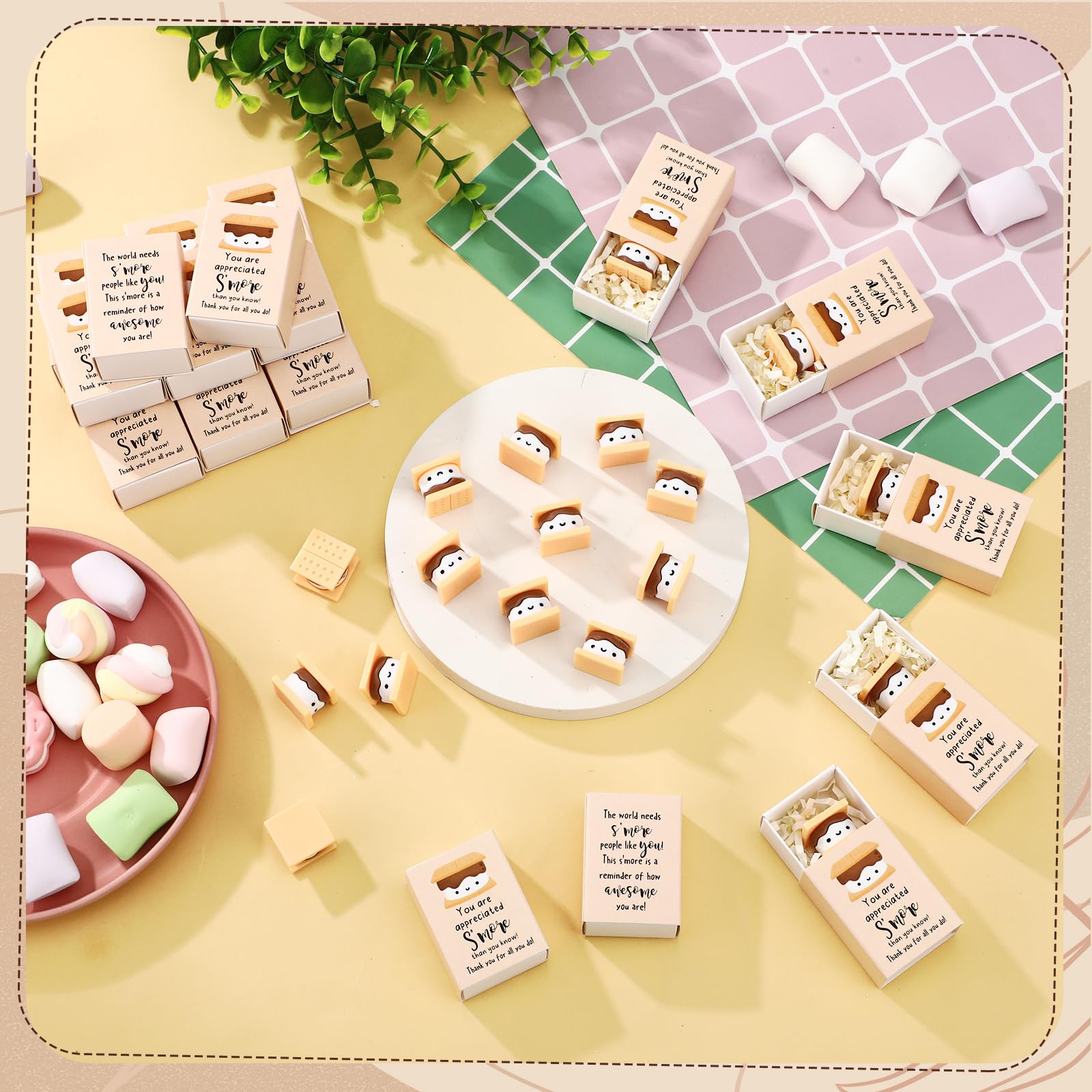 Wettarn 75 Sets S more Appreciation Gifts Bulk Marshmallow with Box Party Favors Christmas Vet Tech Thank You Gift Rewards for T