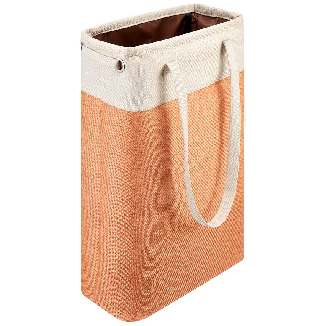 I Bkgoo Laundry Basket With Handles Beige&Orange Slim Laundry Bin Collapsible Dirty Clothes Basket Narrow Laundry Bag Foldable D