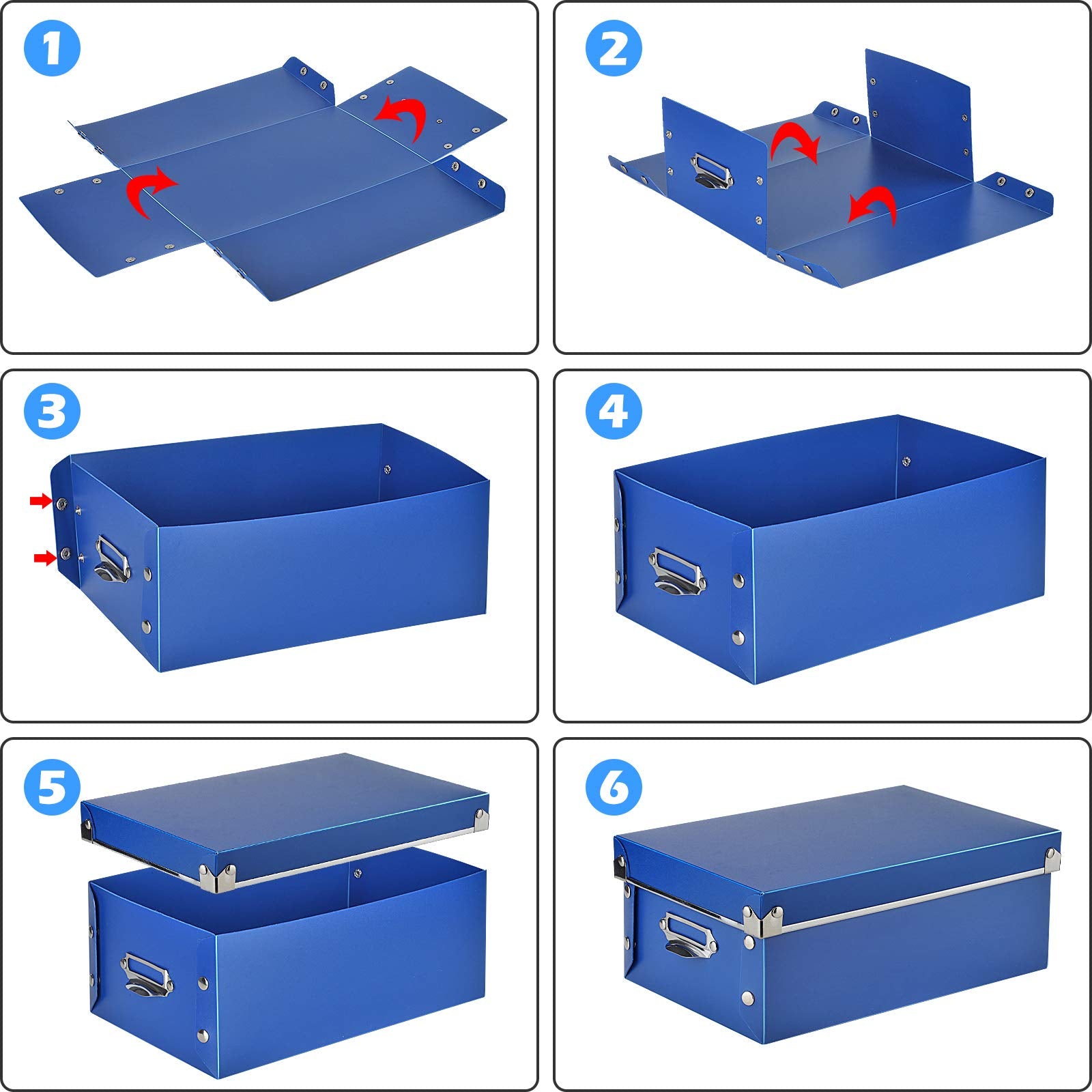 Seekind Photo Boxes Storage, Storage Boxes With Lids And Handles, 3 In 1 Set, Multiple Size(Smallmediumlarge) Plastic Box For Ph