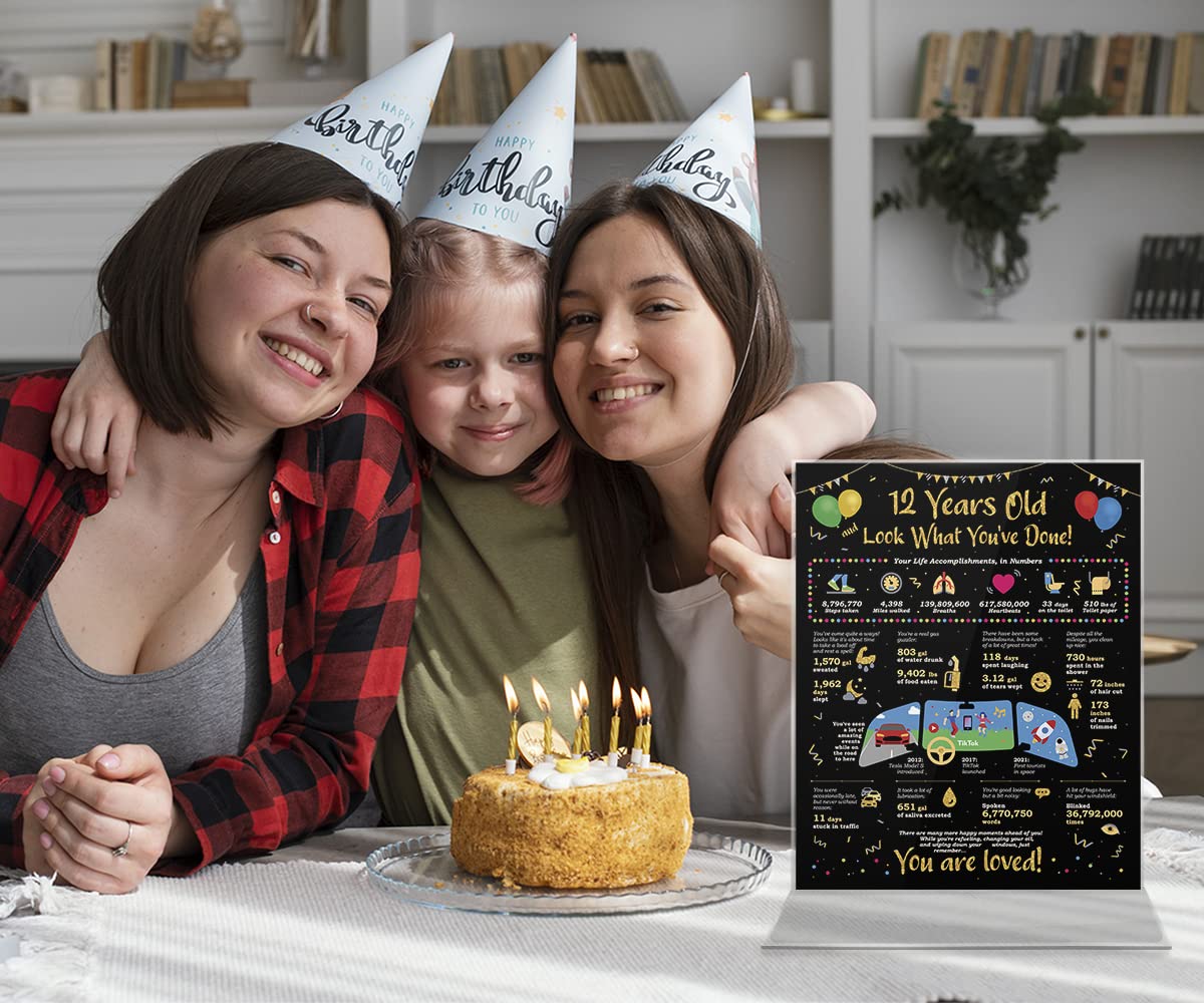 Birthday Gift Ideas For 12 Years Old - Card Birthday Life In Numbers - 12Th Birthday Gifts - 12Th Birthday Decorations - 12 Birt