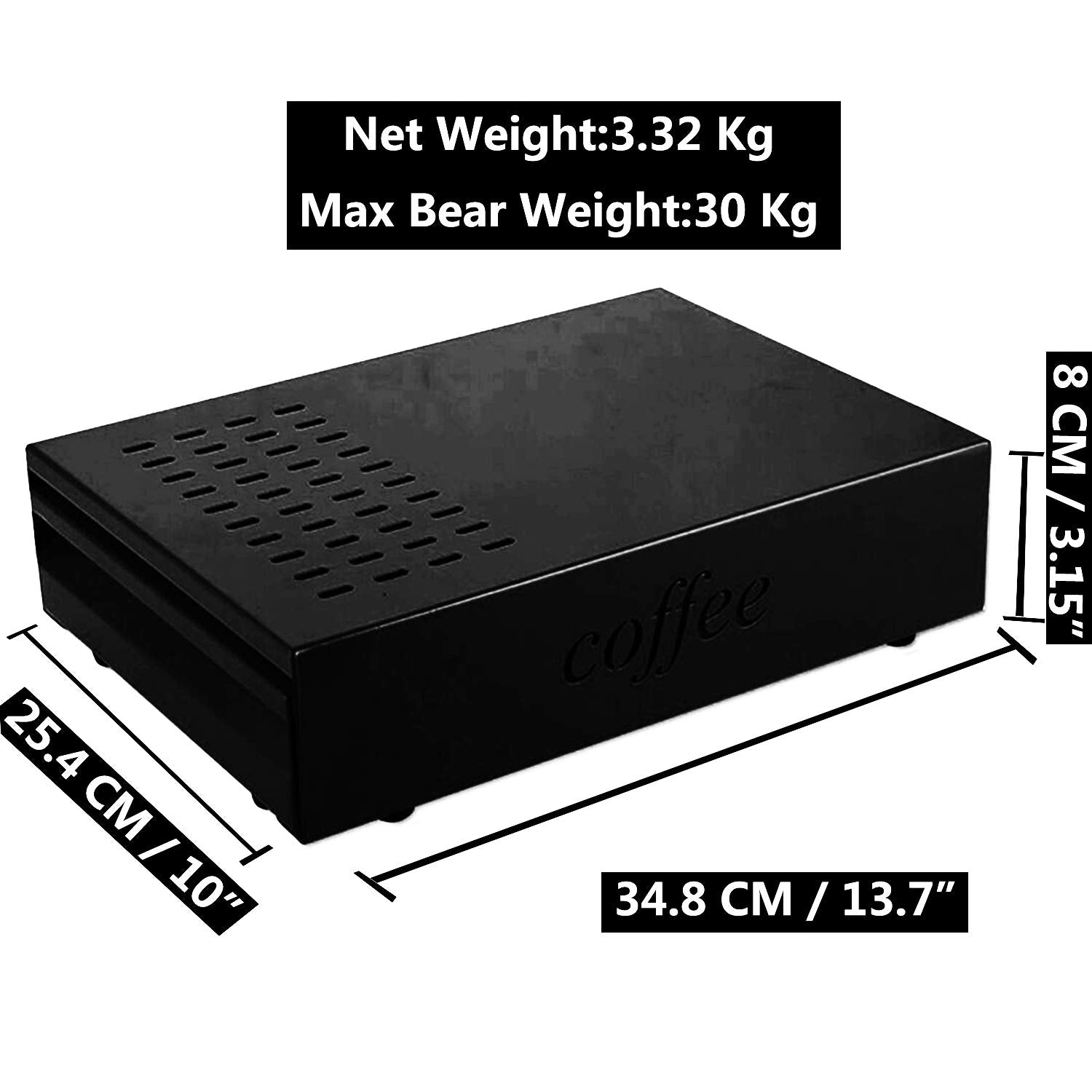 Coffee Knock Box Espresso Knocker Drawer (Black)