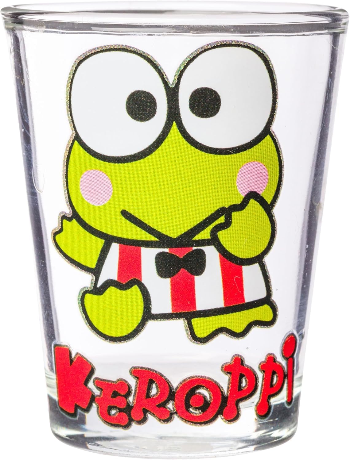 Silver Buffalo Sanrio Hello Kitty And Friends Keroppi Poses 4 Pack Mini Glass Set, 1.5 Ounces
