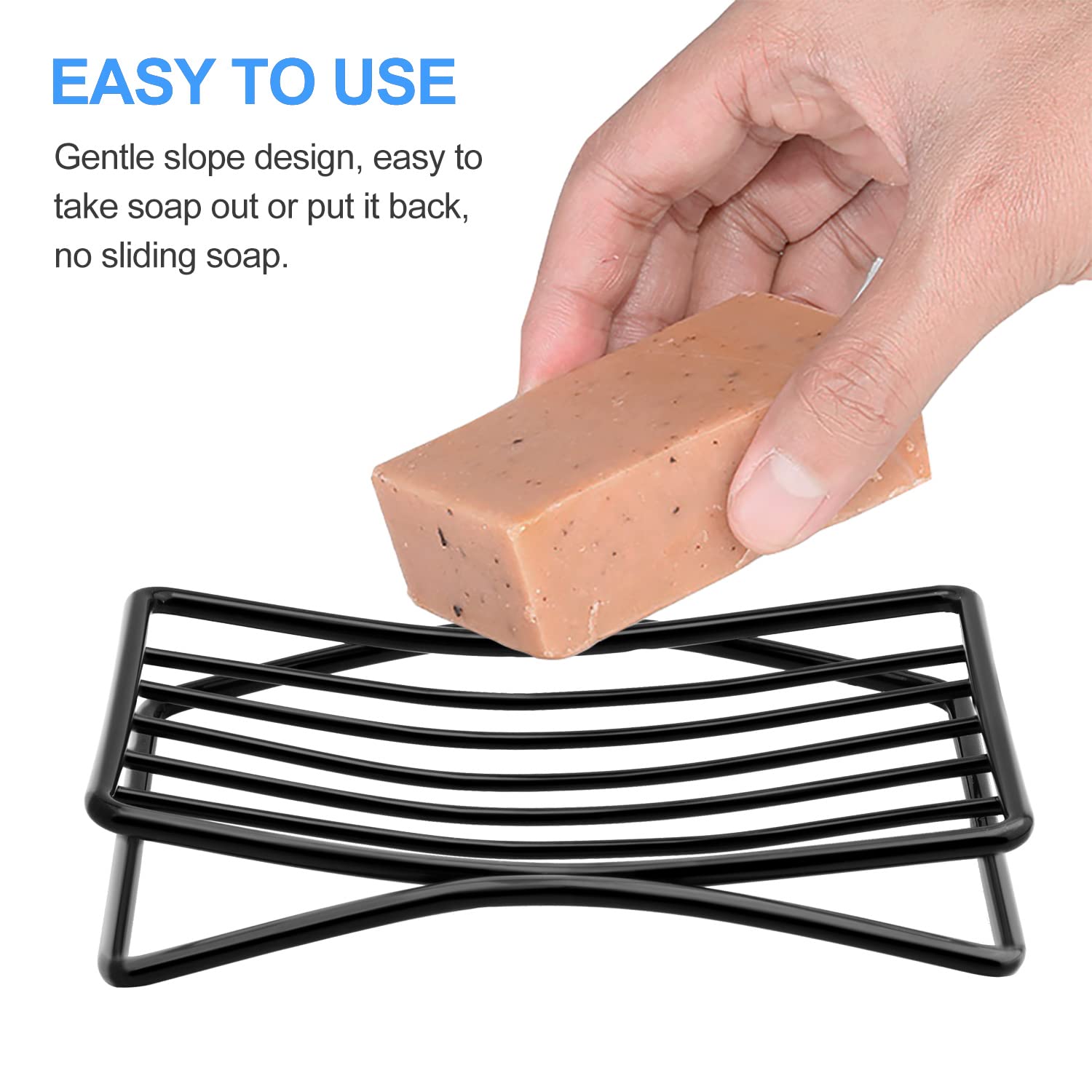 Guukar Soap Dish Bar Soap Holder For Shower Bathroom, Stainless Steel Self-Draining Sponge Holder For Kitchen Sink Bathtub, Easy