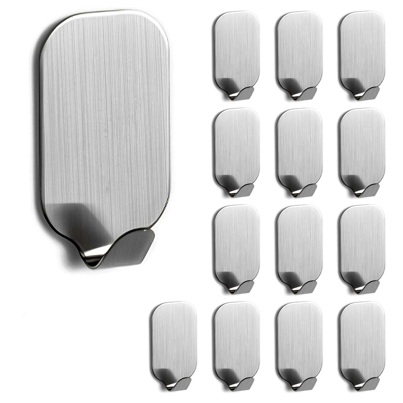 Elesuncdou 12 Pcs Self Adhesive Wall Hooks, Wall Hooks For Hanging Strong 5Kg, Multipurpose Sticky Wall Hooks For Bathroom Kitch