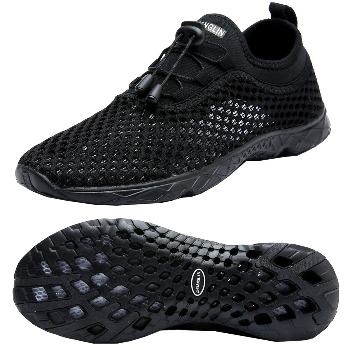 Zhuanglin Womens Quick Drying Aqua Water Shoes,Black,75 B(M) Us