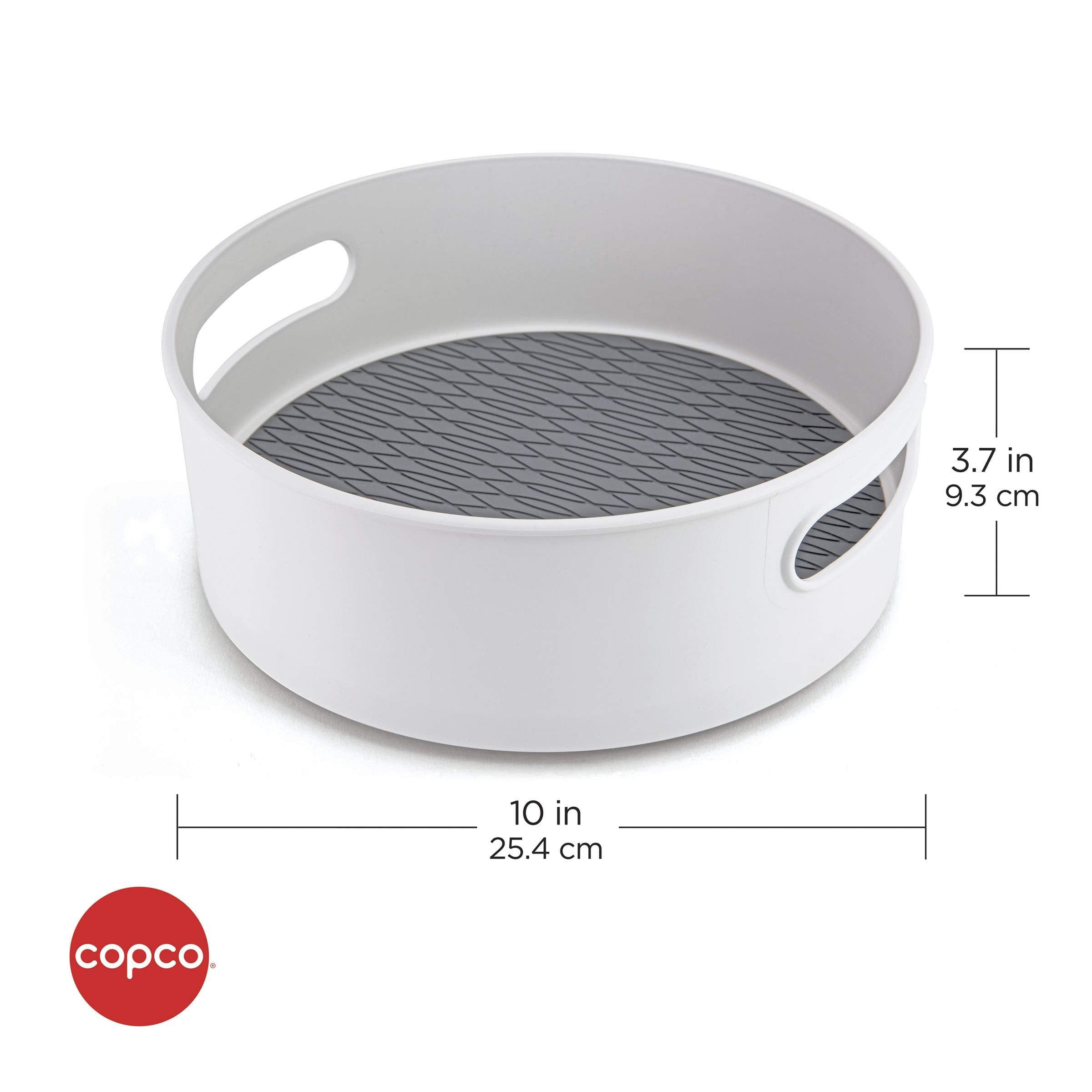 Copco Non-Skid Storage Turntable, 10-Inch, Gray And White