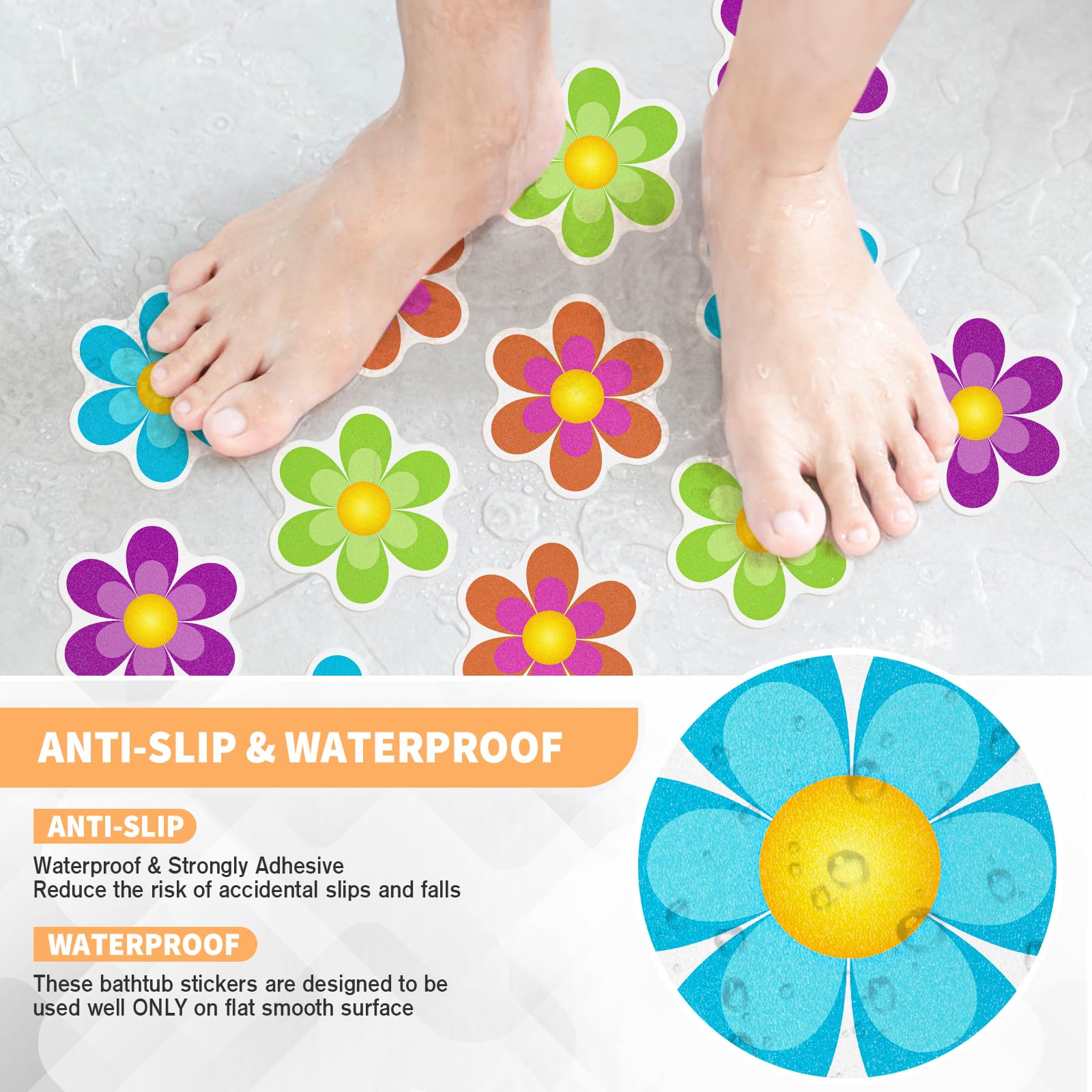 Non Slip Bathtub Stickers, 10 Pcs Shower Stickers For Safety Bathroom Tubs, Bathtub Non Slip Stickers And Adhesive Decals Scrape