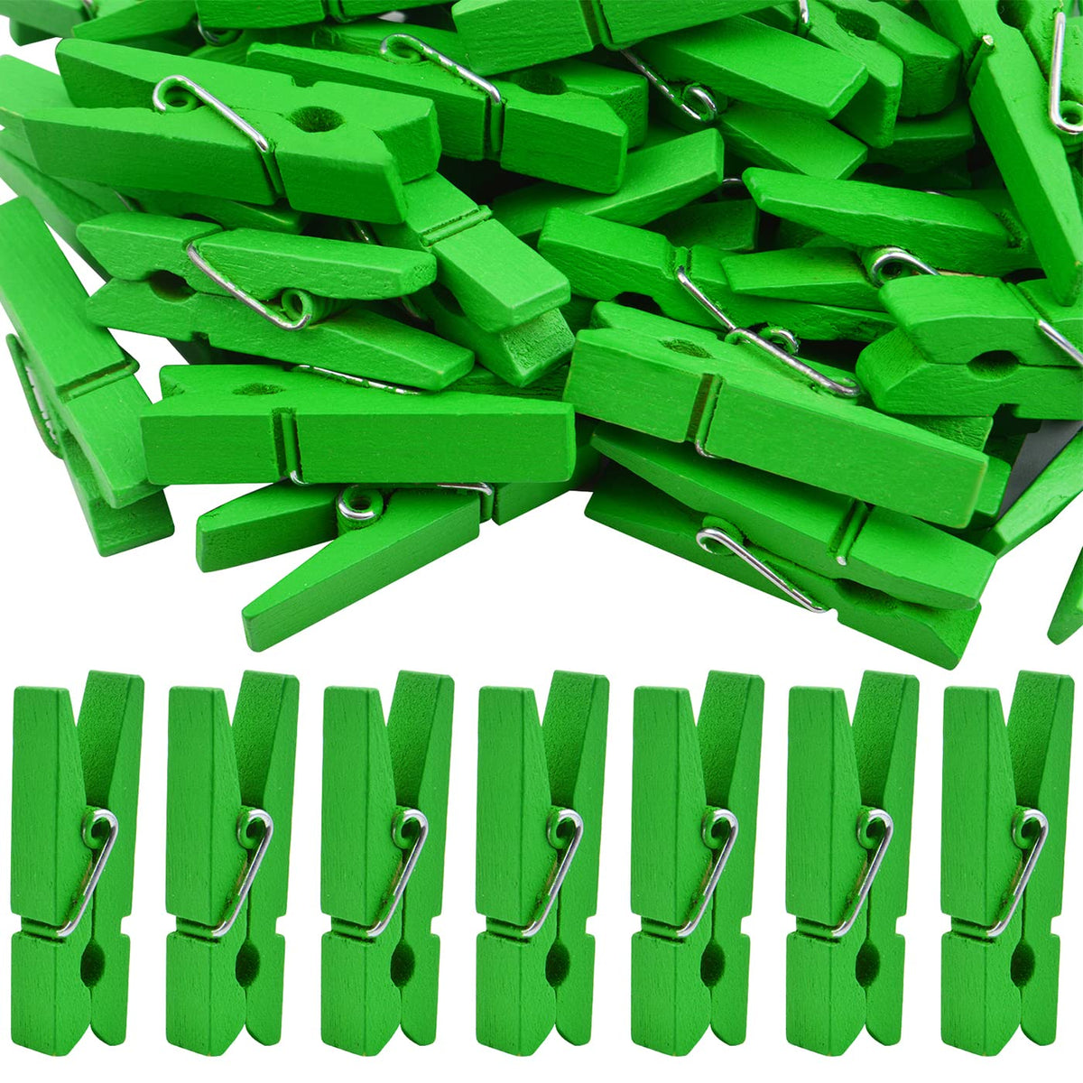 Jdesun 50Pcs Natural Green Wood Clothespins Small Wooden Photo Paper Peg Pins Clothes Clips For Hanging Clothing Art Crafts Home