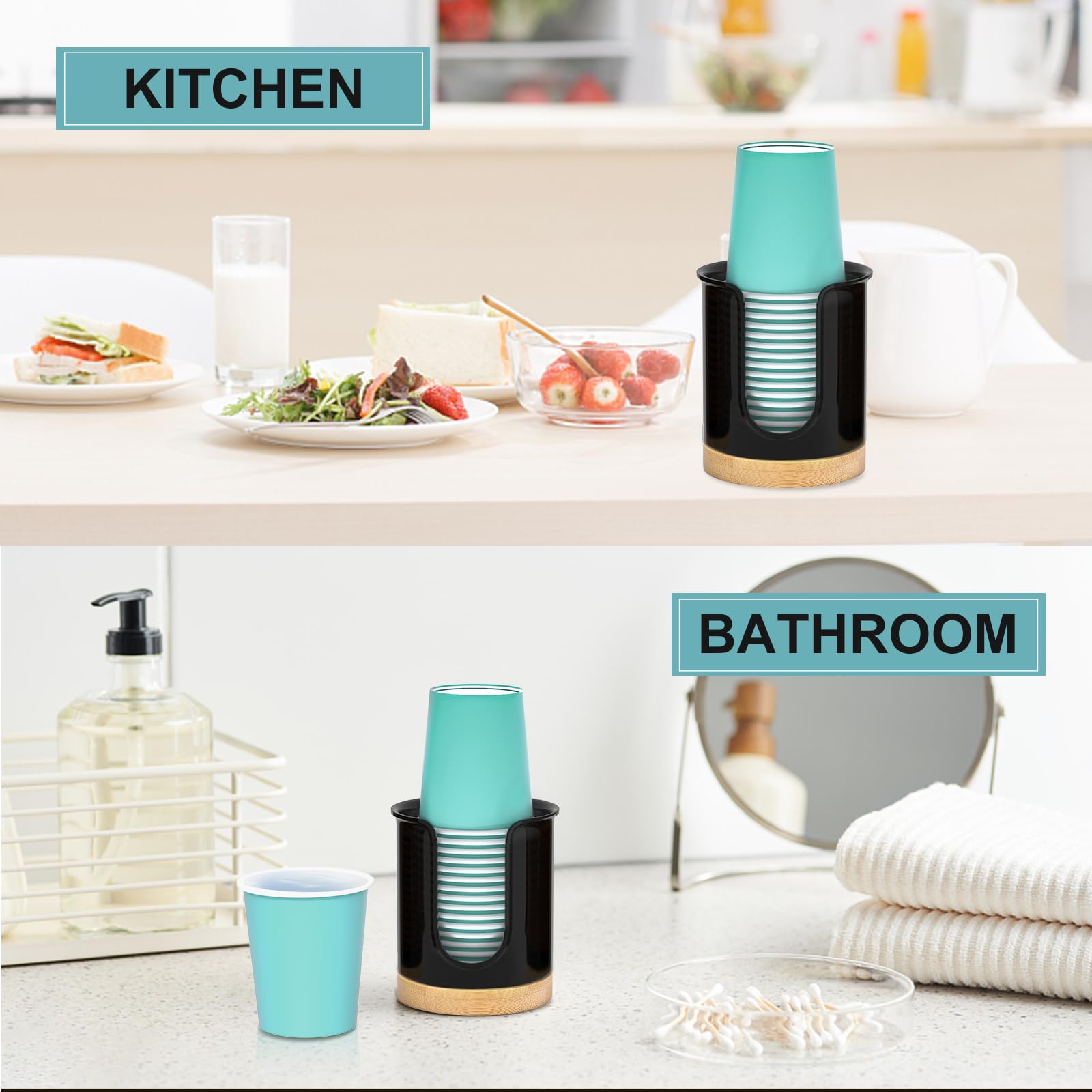 2 Pack Bathroom Cup Holders Paper Cup Dispenser - Holds 3 Oz Mouthwash Cups For Convenient Rinsing And Storage On Bathroom Vanit