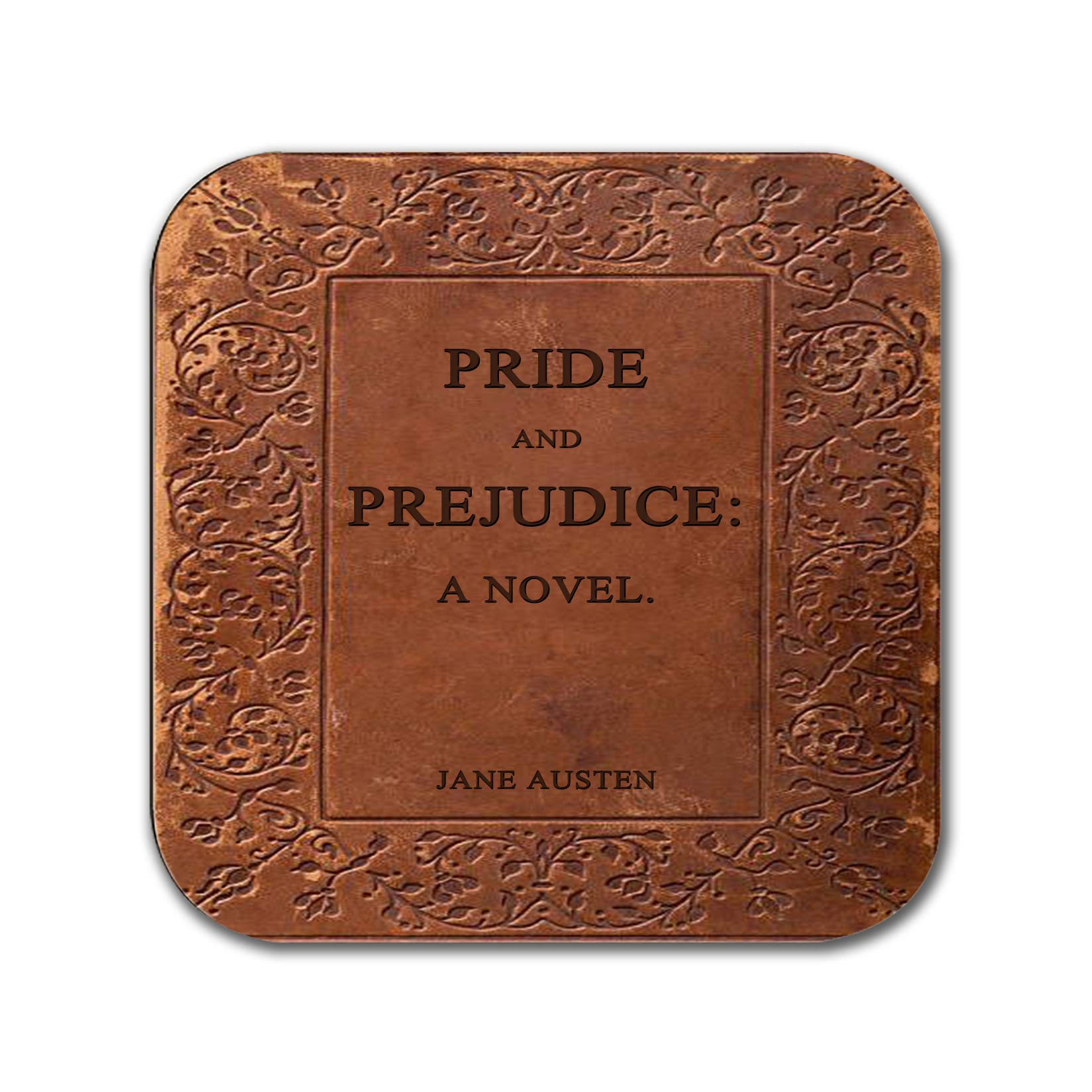 6 Coasters with Complete Novels of Jane Austen Six Coffee Mug Coasters with Complete Novels of Jane Austen's Book Designs. (Book Title)