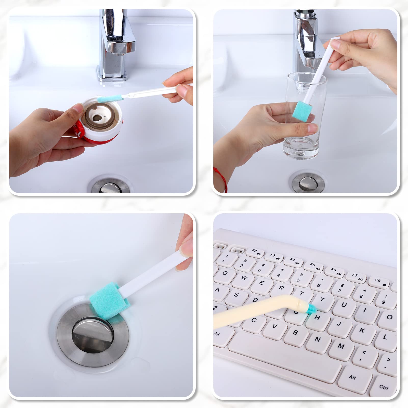 Xinrui 16 Pcs Small Household Cleaning Brushes, Deep Detail Crevice Cleaner Brush Crevice Cleaning Tool 8 In 1 Cleaner Brush For