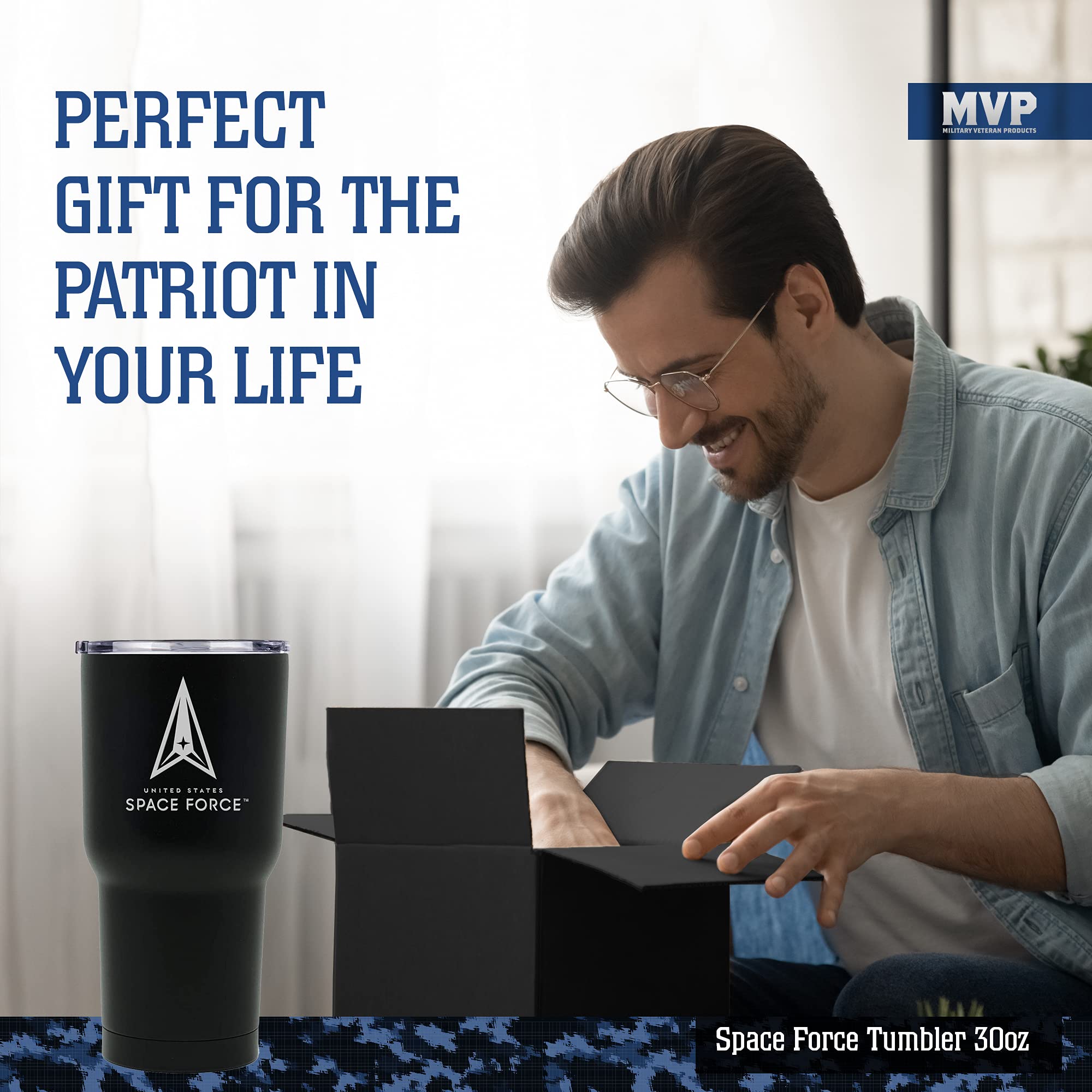 Military Gift Shop Space Force Tumbler - 30 Oz - Double Wall Vacuum Insulated Stainless Steel