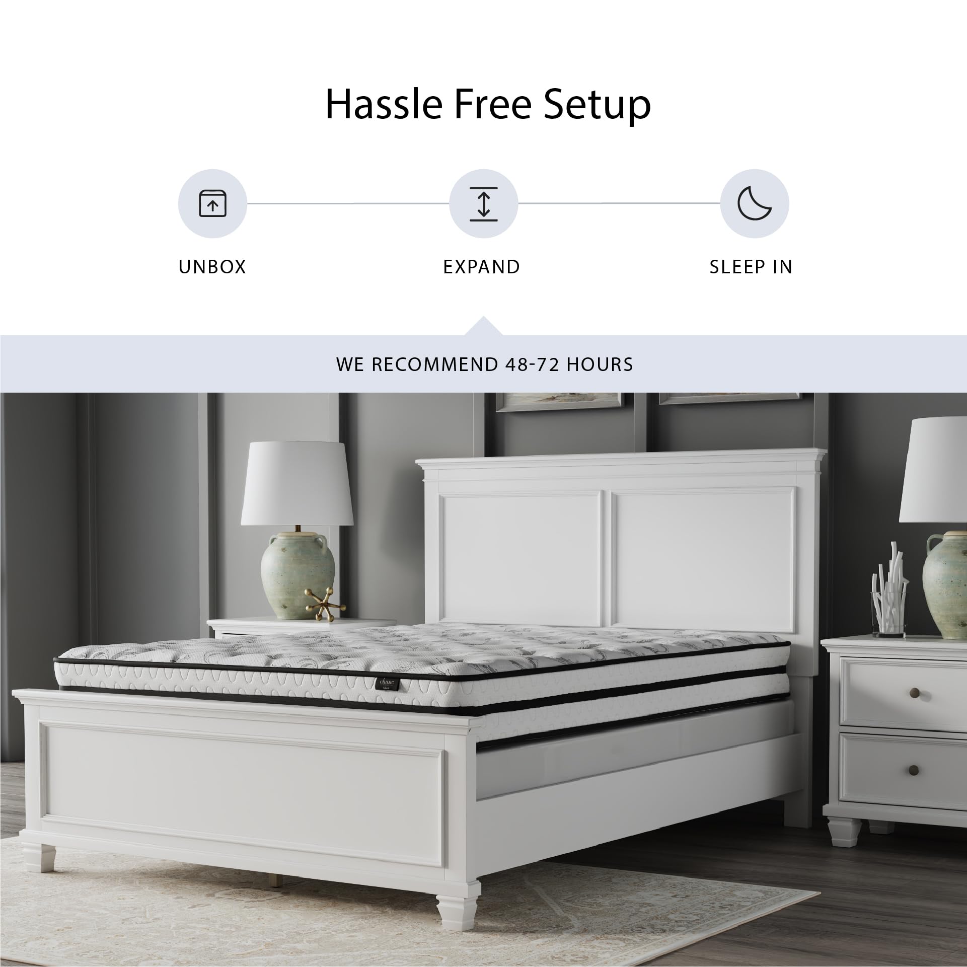 Signature Design by Ashley Queen Size Chime 8 Inch Medium Firm Innerspring Mattress with Pressure Relief Quilt Foam