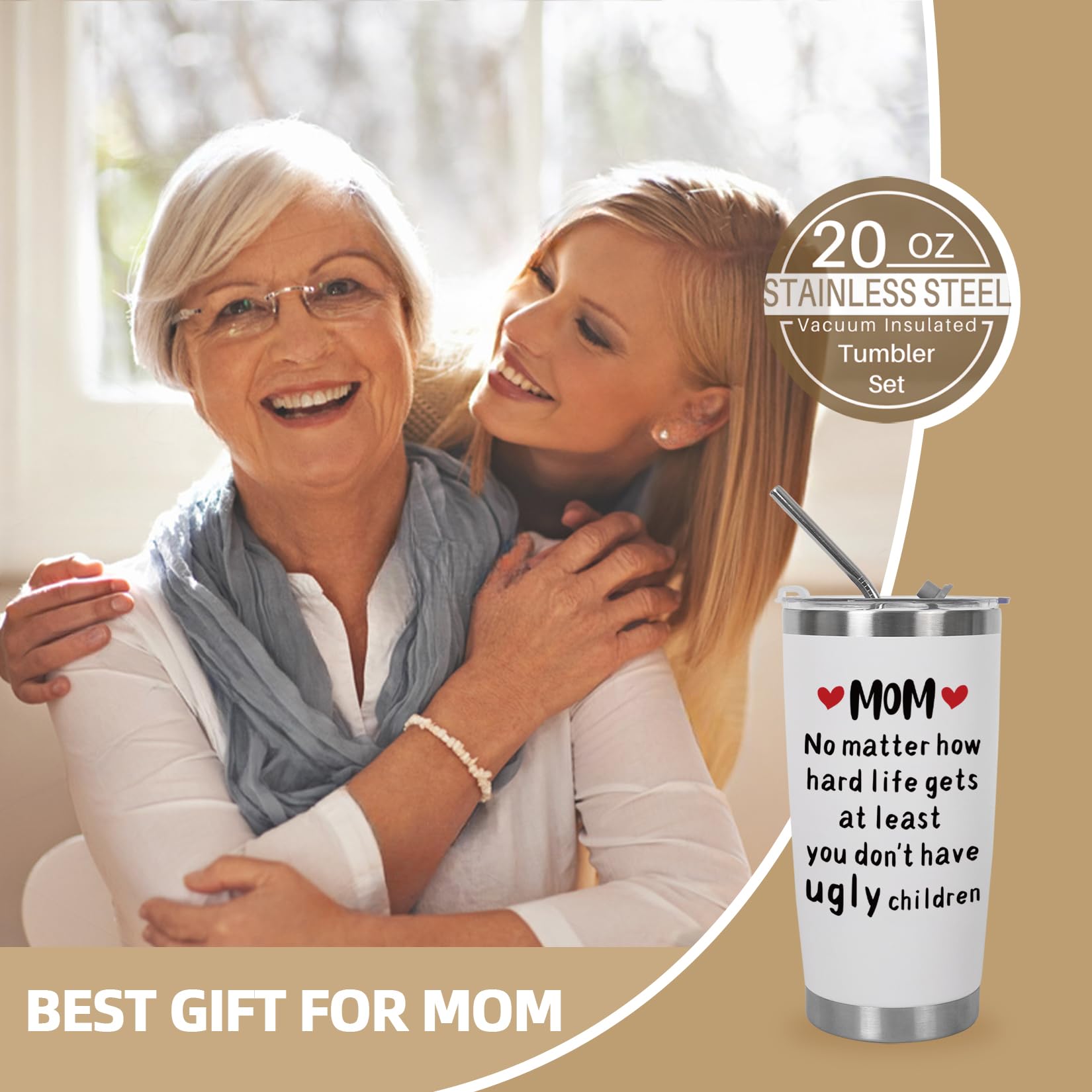 Fanunny Best Mom Gifts from Son, Daughter, Inspirational Gift for Her Women Christmas Mothers Day Gifts Ideas Thank You Present