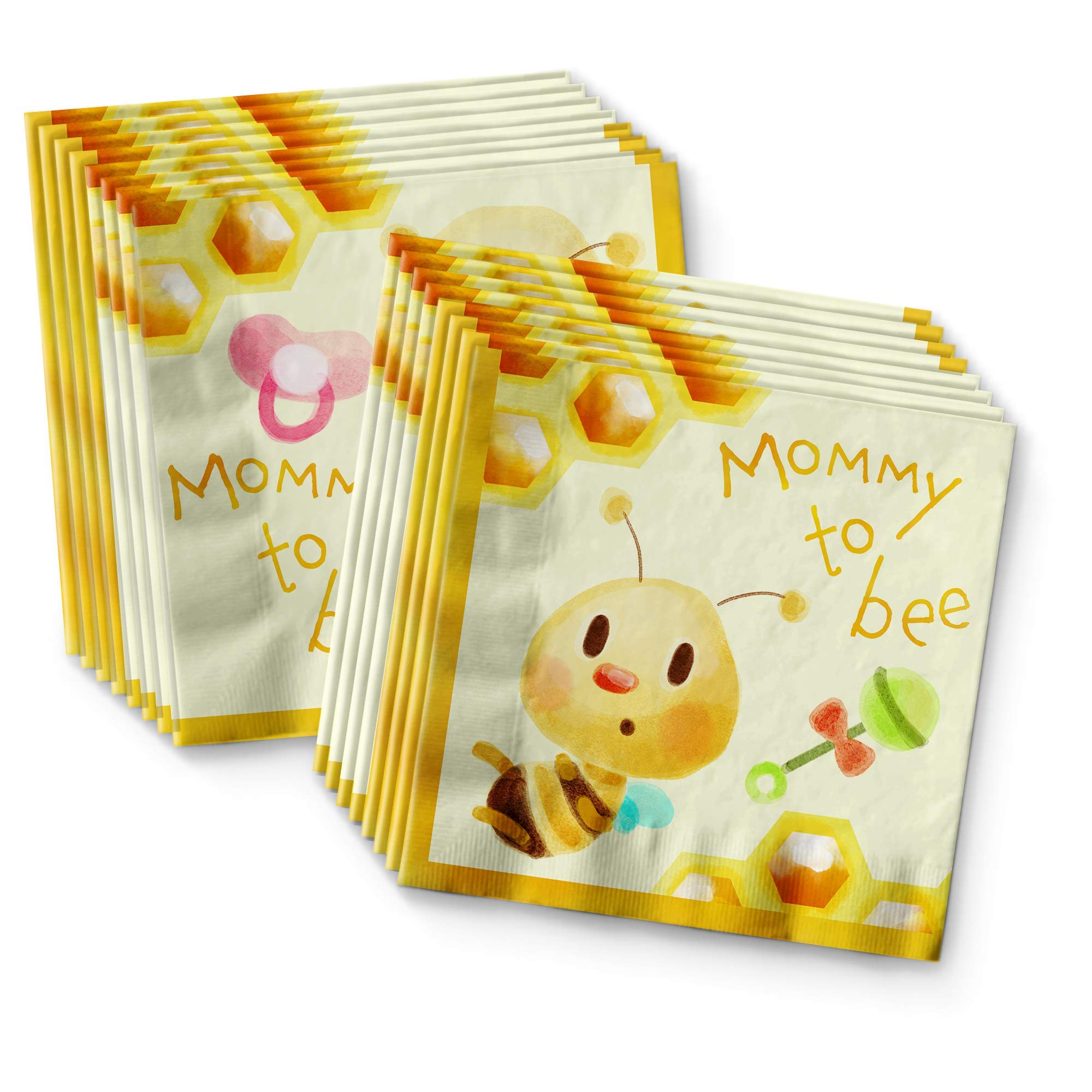 Mommy to Bee Baby Shower Party Supplies Set Plates Napkins Cups Tableware Kit for 16