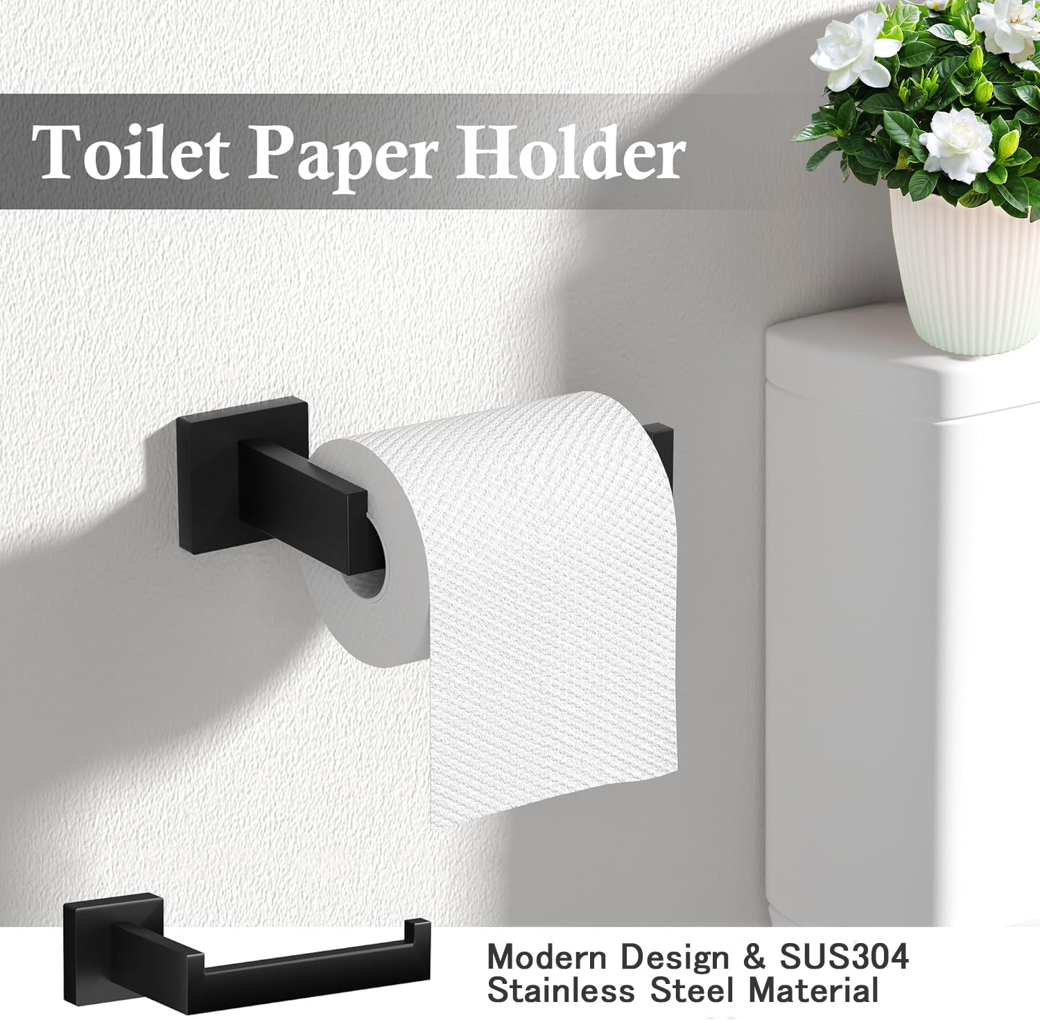Toptowel 10Sets Bathroom Towel Rack-24Inch Matte Black