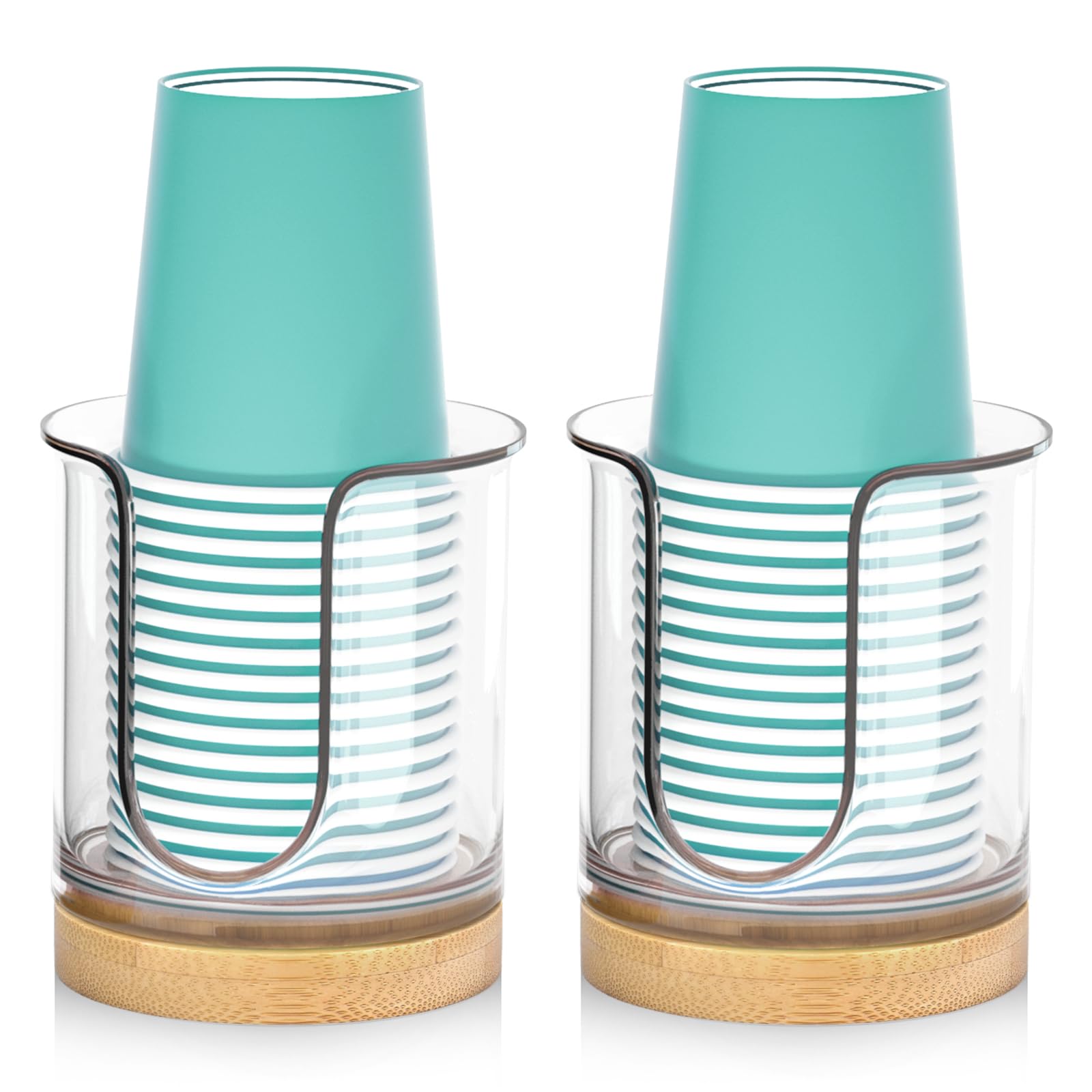 2 Pack Bathroom Cup Dispenser 3 Oz Countertop For Paper Cups And Mouthwash Cups - Convenient 3Oz Paper Cup Holder And Mouthwash