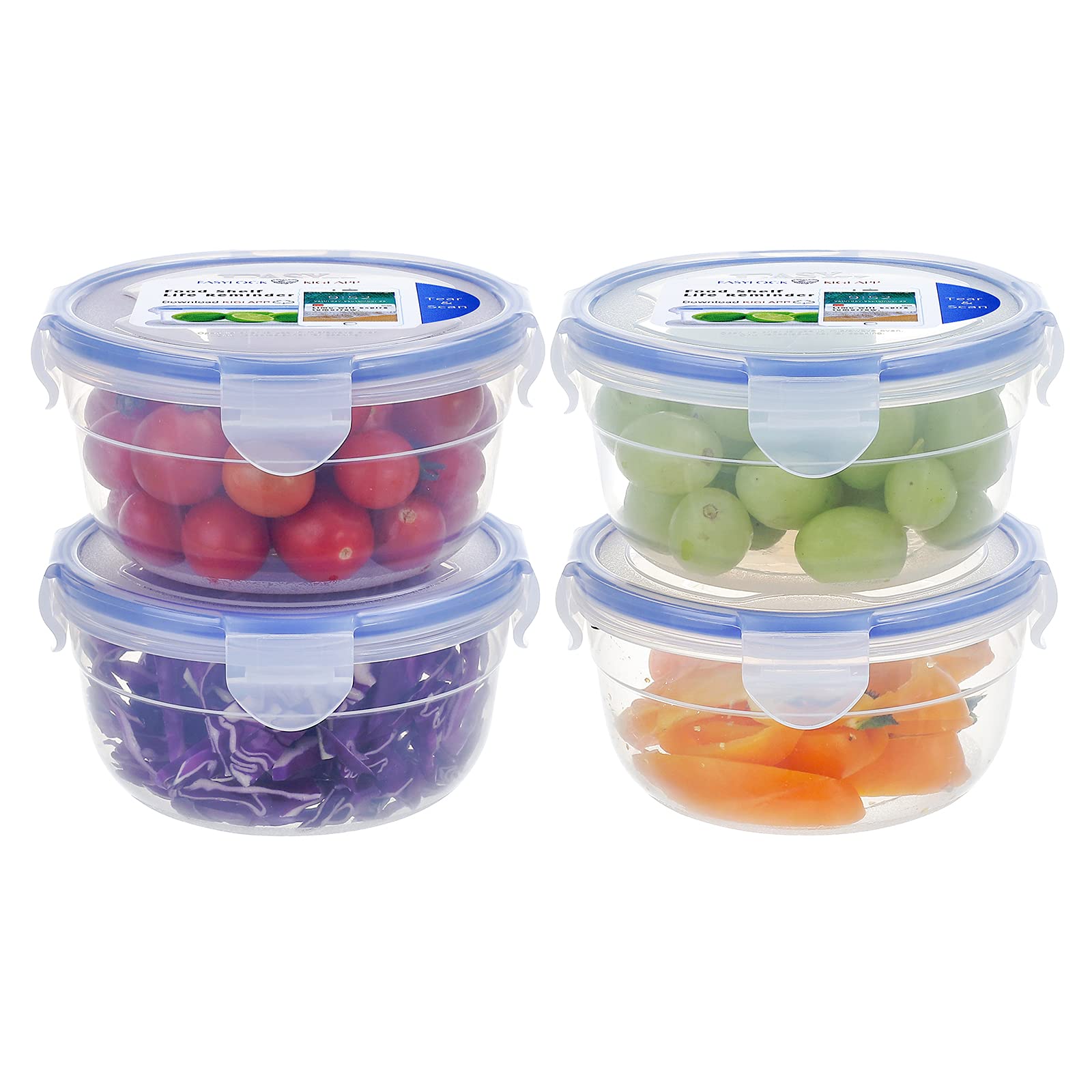 Kigi [ 4 Pack ] 10Oz Small Plastic Bowls With Lid Leakproof Food Storage Container Set Meal Prep Containers