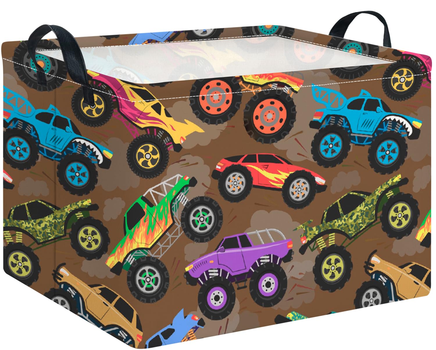 CLOCOR Rectangular Easter Gift Basket Empty,Waterproof Toy Bin,Books Box,Room Decor(Truck)