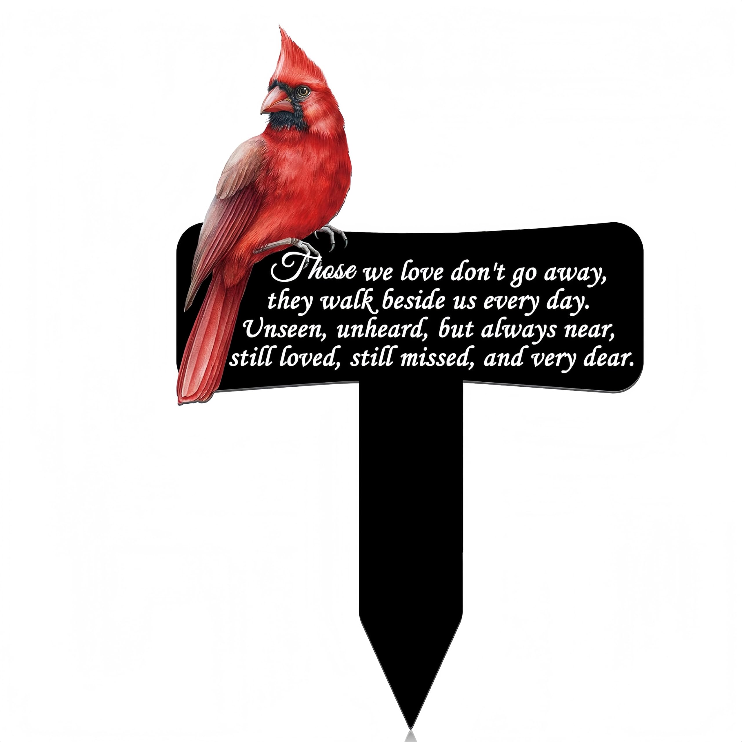 11.8 inch Cardinals Memorial Grave Markers Metal Cemetery Decorations Loss of Dad Mom Spouse Lover Relatives Family Members Gard