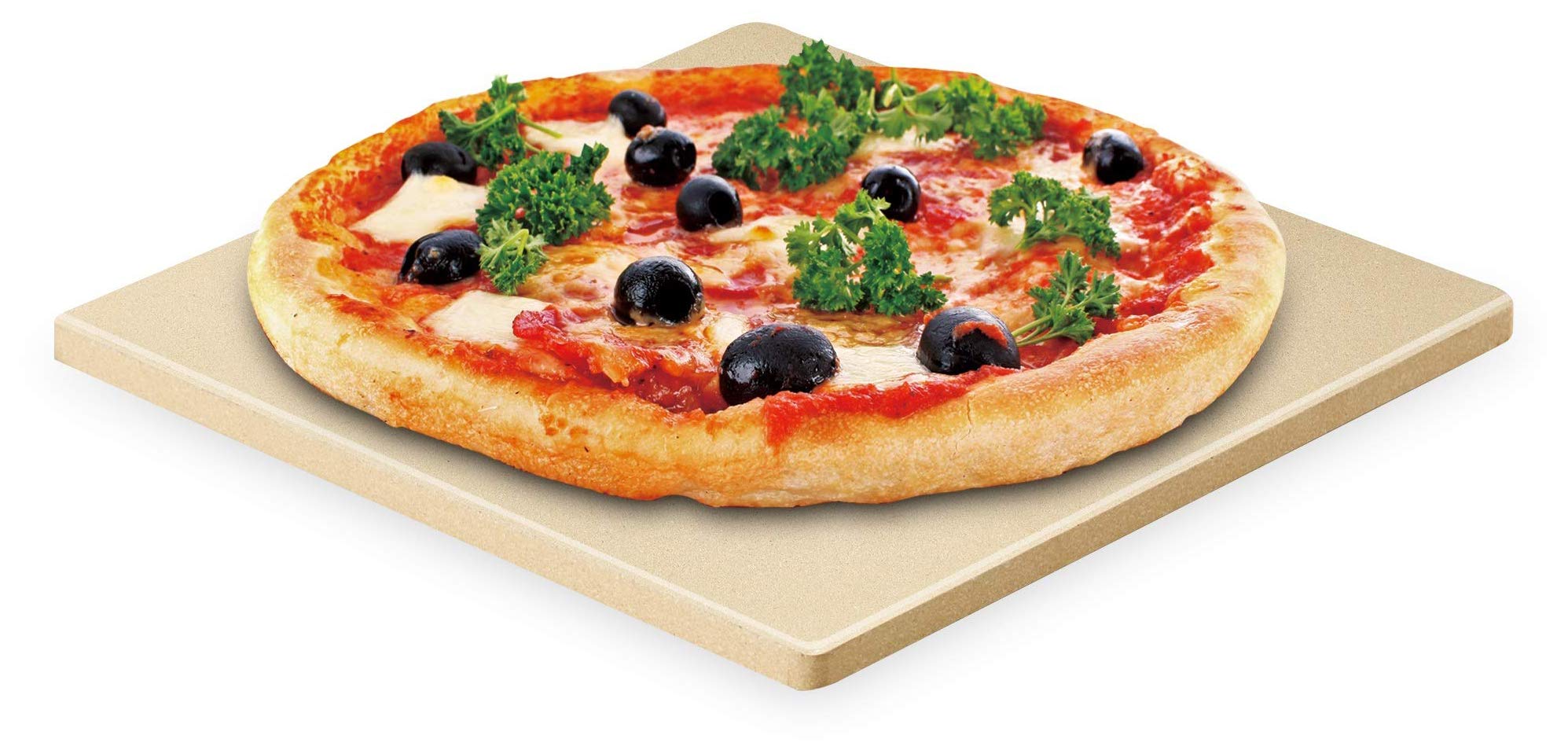 Cook N Home Pizza Grilling Stone Set, 7.5-Inch Rectangular Heavy Duty Cordierite Bread Baking Stone for Oven and Grill, Ideal fo