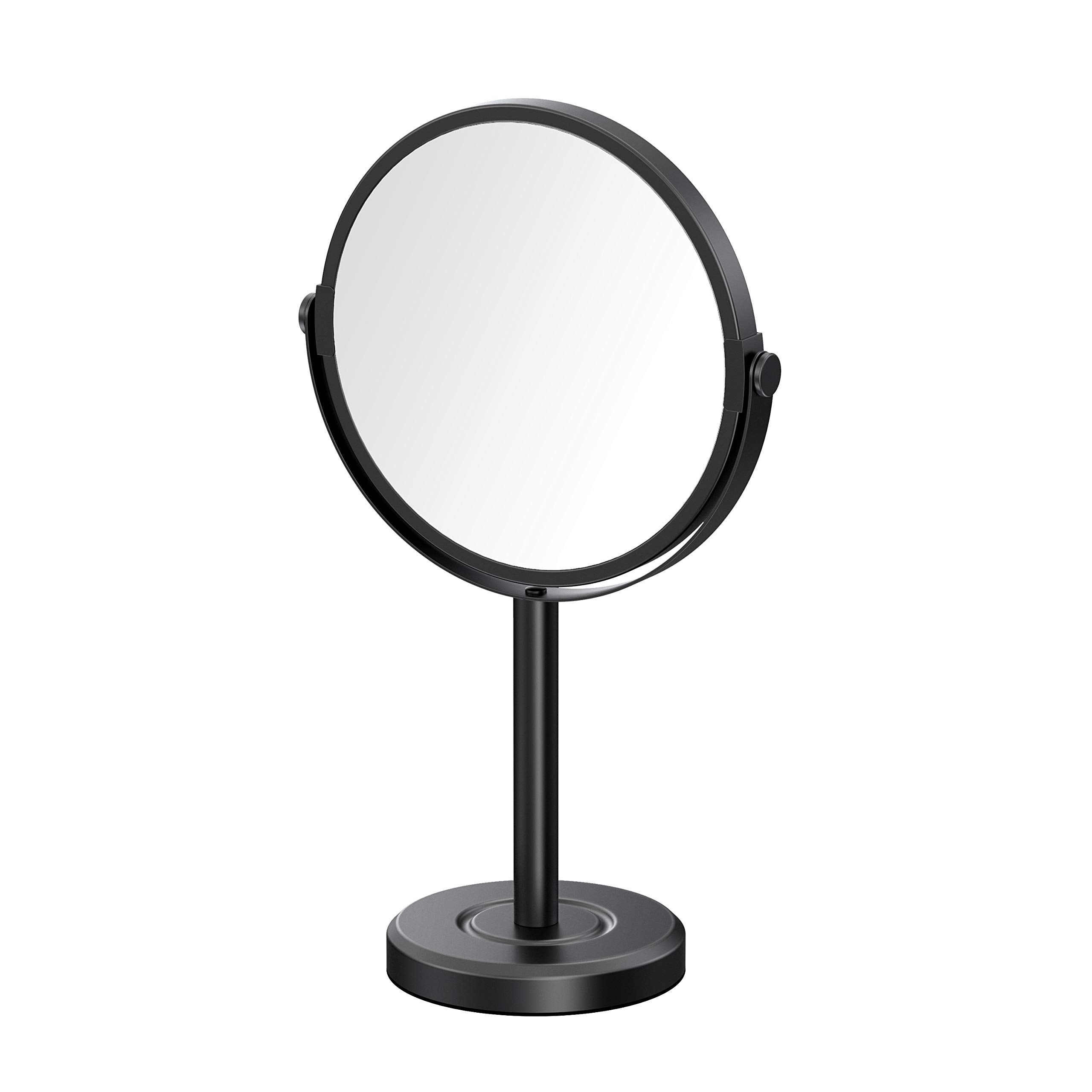 Gatco 1386Mx Latitude Ii Makeup Mirror, Matte Black | Counter Top Makeup Mirror, 3X Magnification, Rotates 360 Degrees