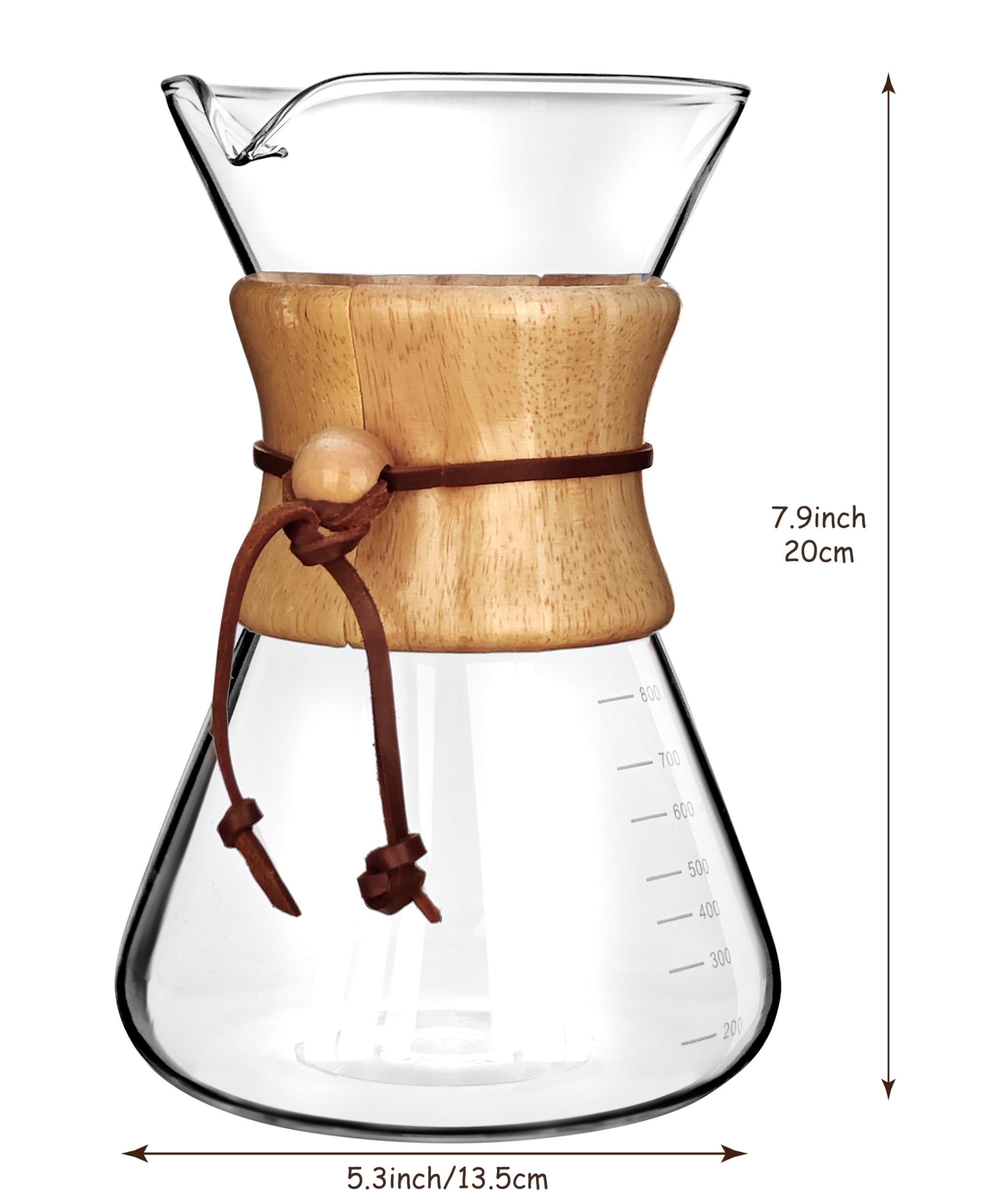 Agogo Pour Over Coffeemaker Set Classic Series With Filter 8 Cup Slim Shape