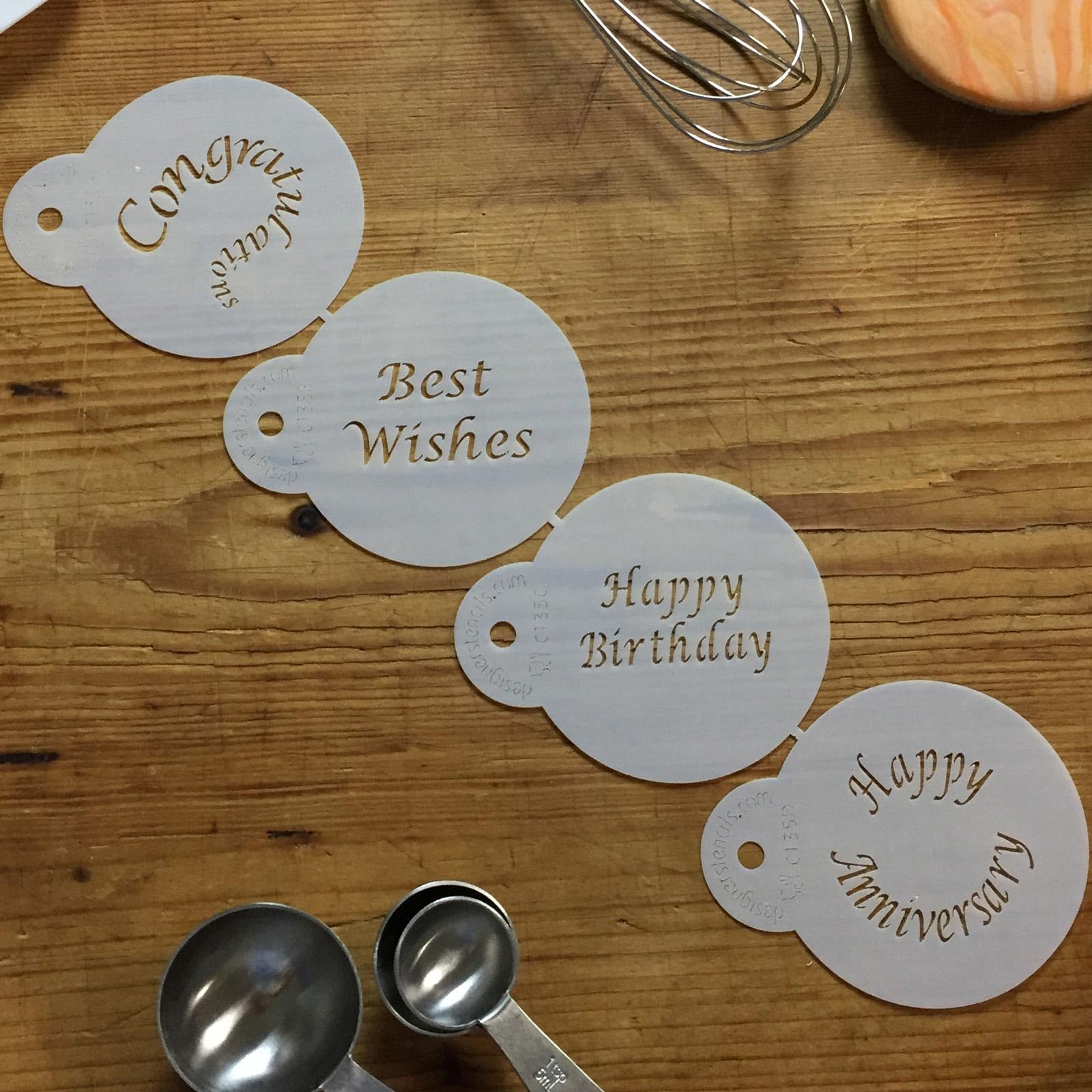 Designer Stencils Special Occasions Candy And Cookie Stencils (Congratulations, Best Wishes, Happy Birthday And Anniversary), Be