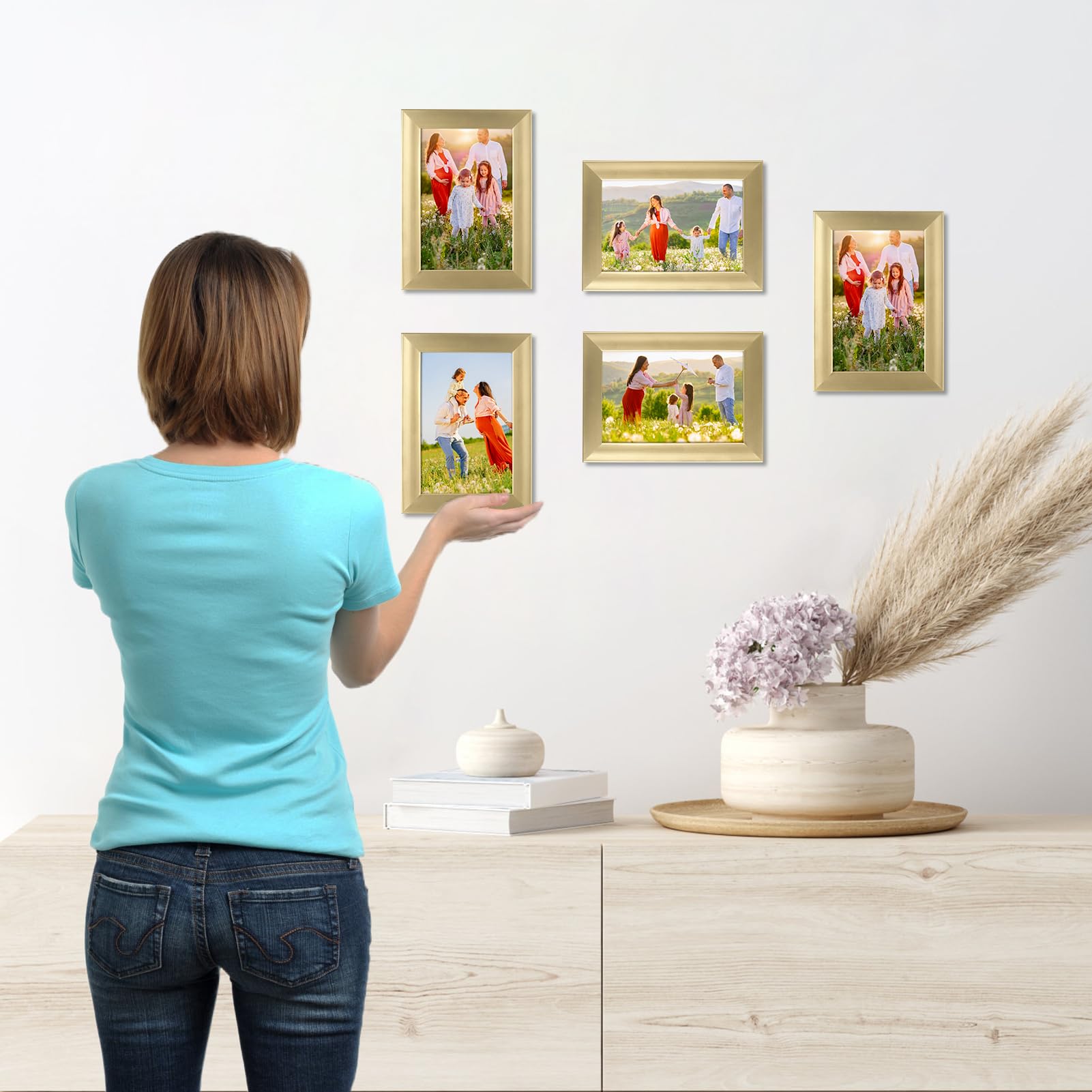 Giftgarden 4x6 Picture Frame Gold Set of 12, Multi Modern 4 x 6 Frames Bulk for Wall or Tabletop Display