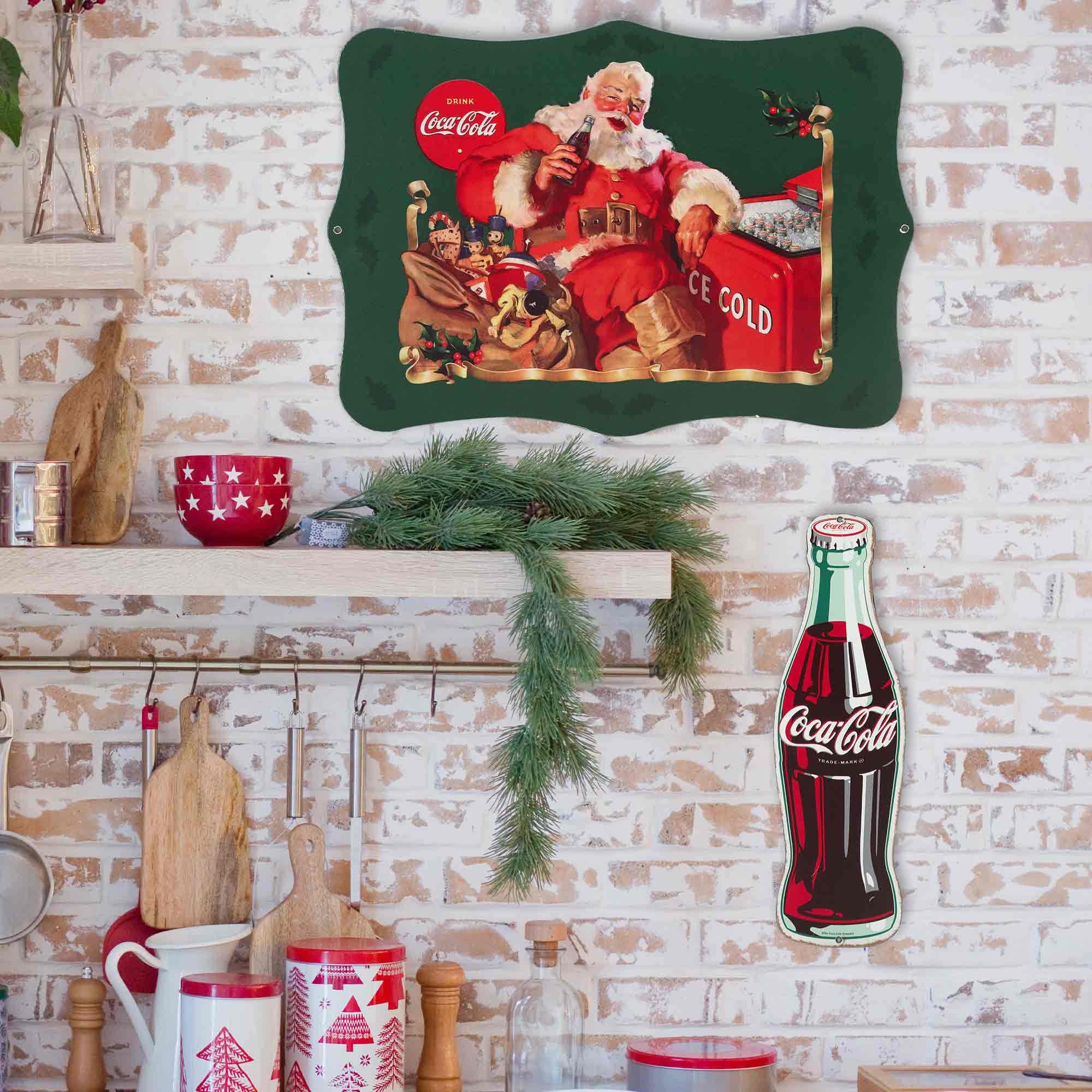 Coca-Cola Classic Bottle Metal Sign - Vintage Diner Coca-Cola Sign For Kitchen Or Man Cave